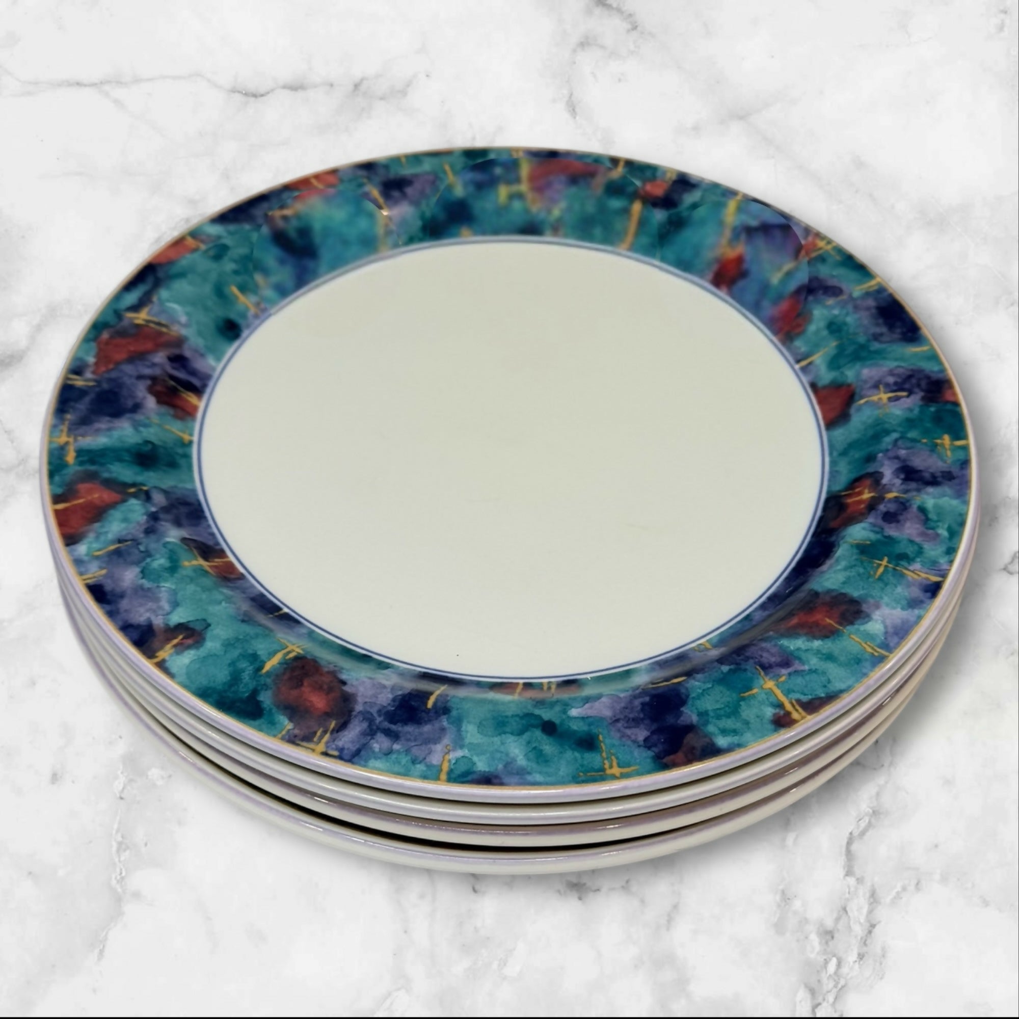 Sango Deborah Mallow Jewel Dinner Plates | Set of 4 | Excellent Condition