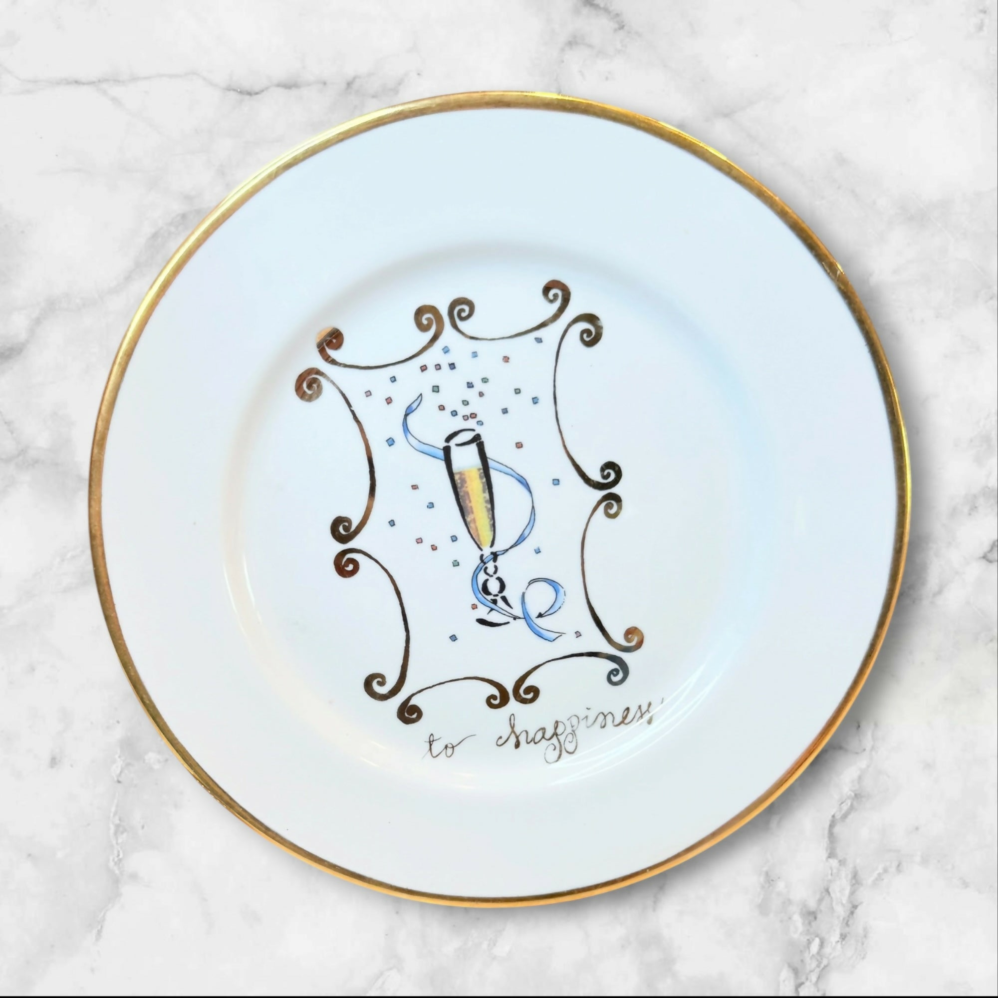 Rosanna Champagne Toast Salad Plates Set of 4 Italy | Gently Used