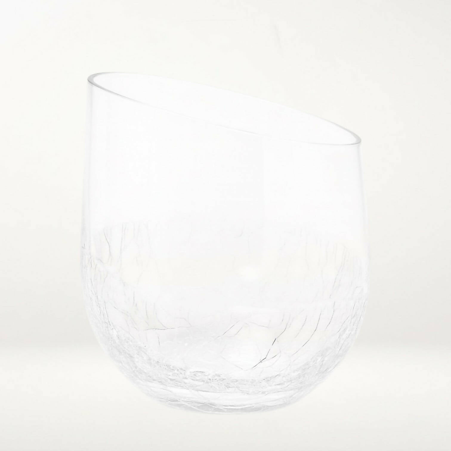 Pier 1 Angled Rim Crackle Tumblers 12 oz | Set of 2 | Excellent Condition