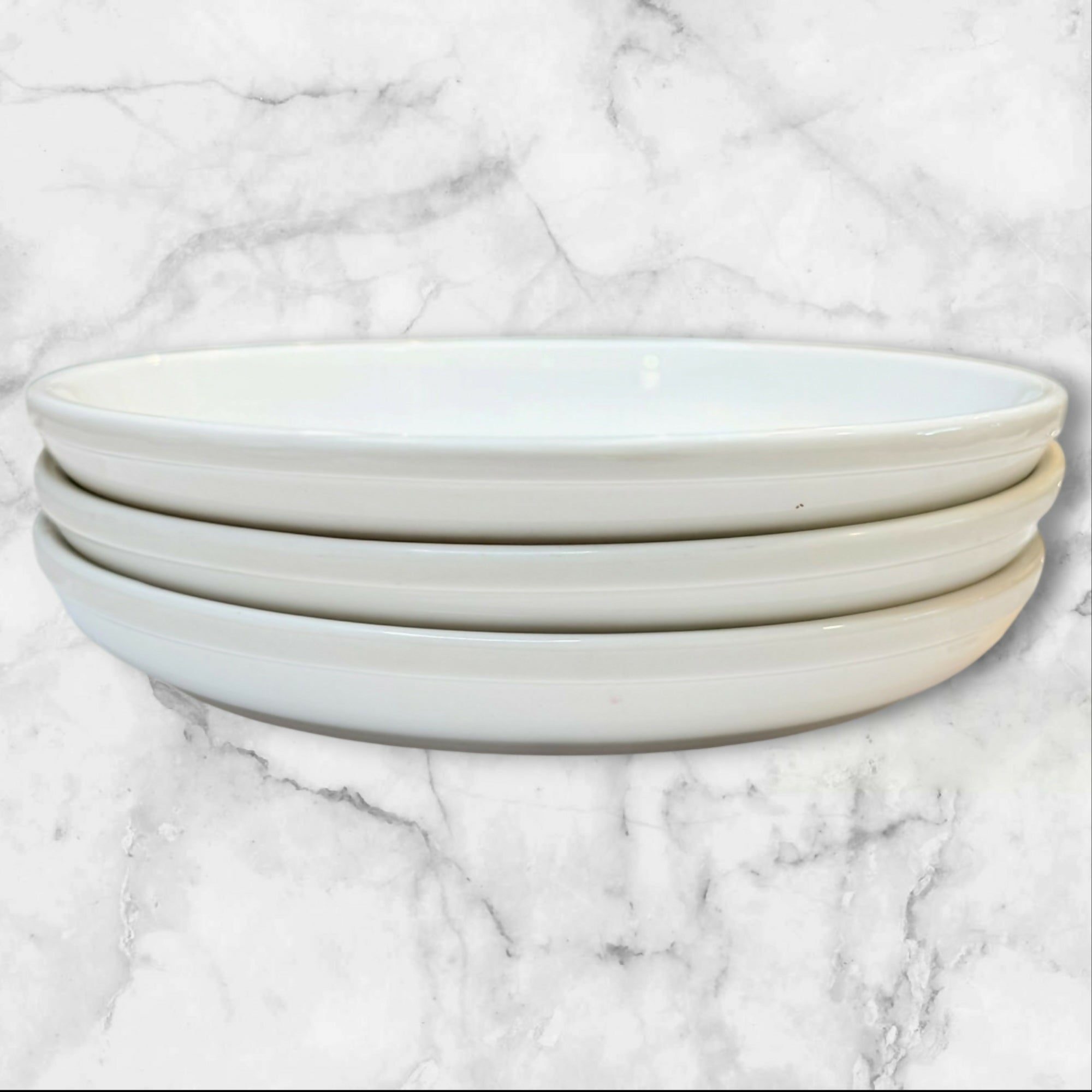 Crate & Barrel Porcelain Salad Plates White | Set of 3 | Excellent Condition