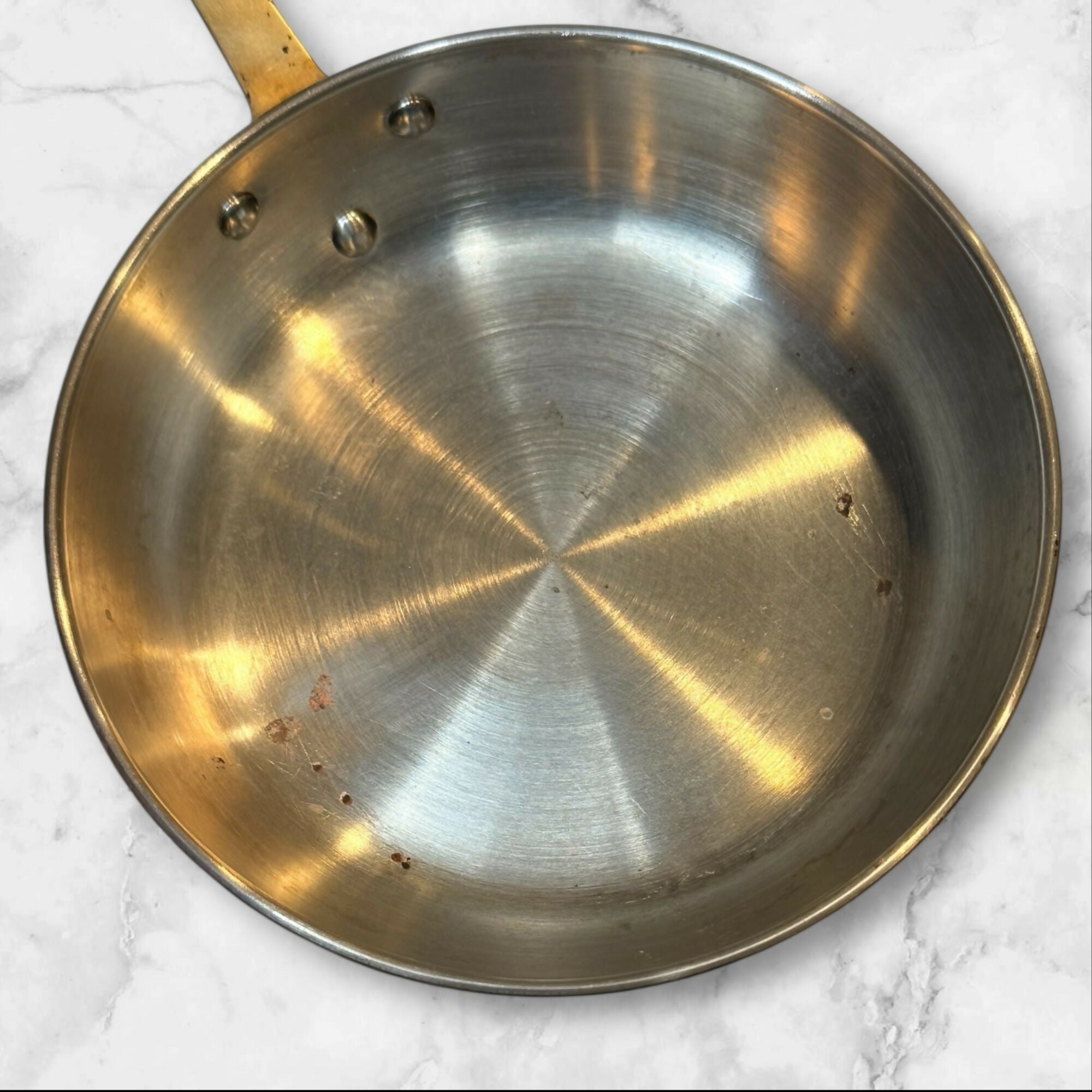 Vintage Copper & Brass Fry Pan 6 Inch | French Style | Good Condition