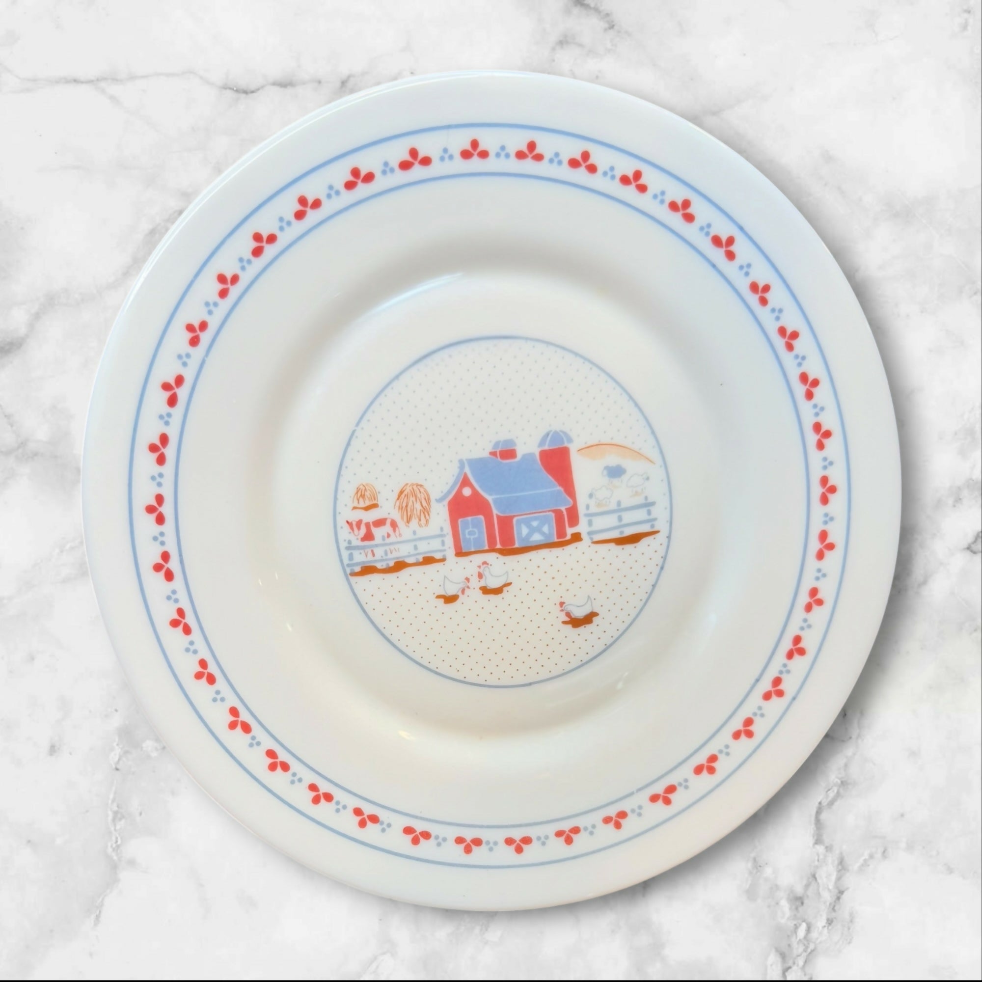 Arcopal Farmhouse Country Plate Set of 6 France | Gently Used Condition