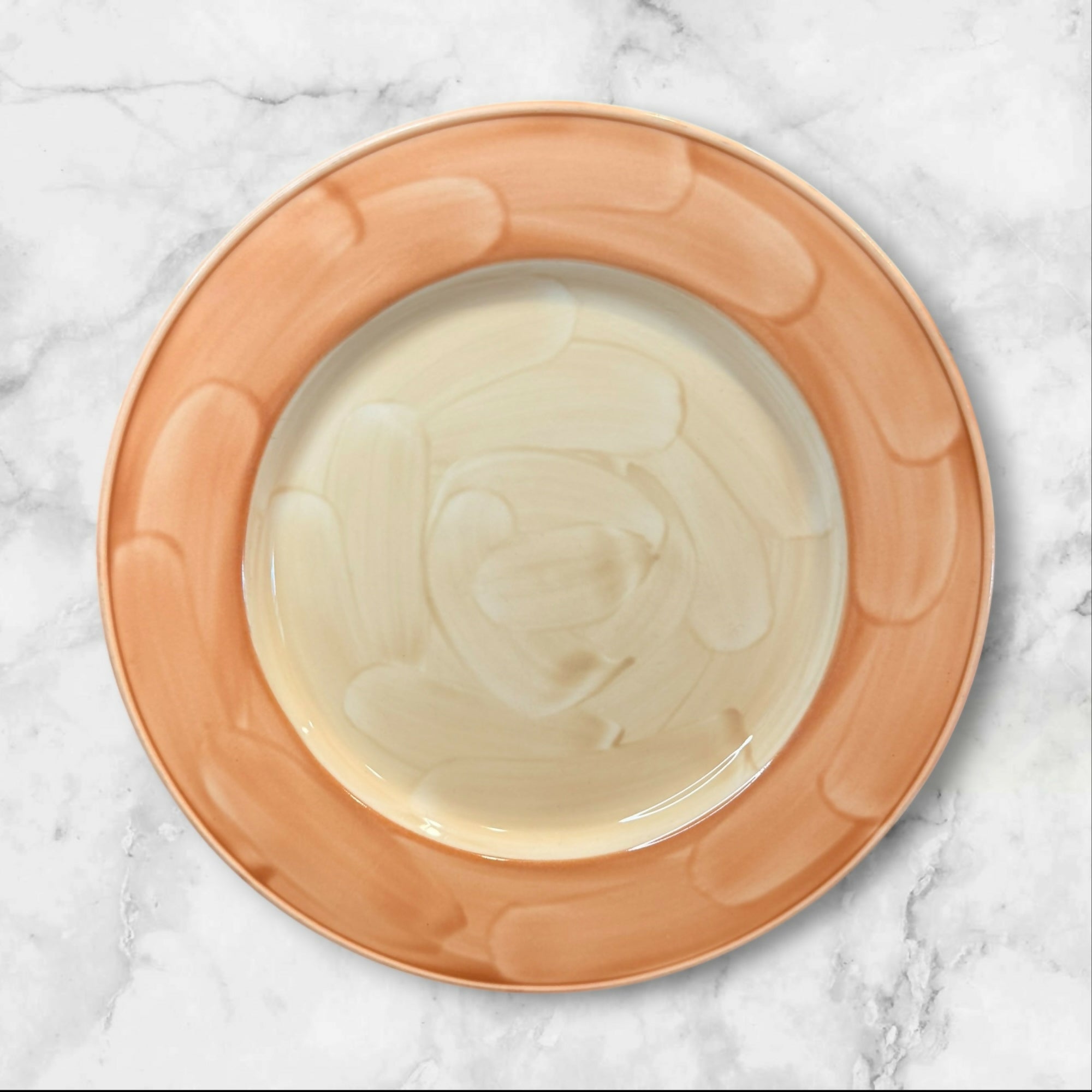 Steelite International Peach Cream Rim Soup Pasta Bowls Set of 4 | Excellent Condition