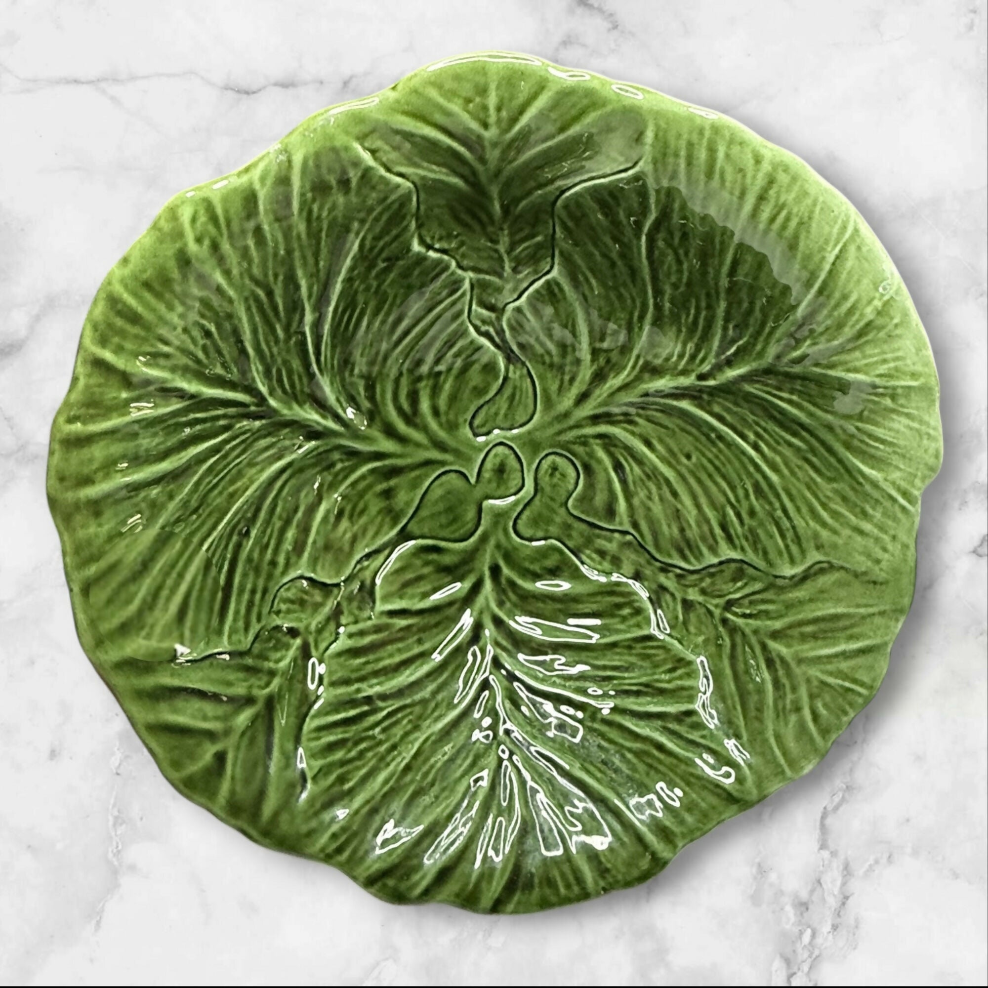 Los Angeles Pottery Cabbage Leaf Serving Bowl | Vintage Green | Great Condition