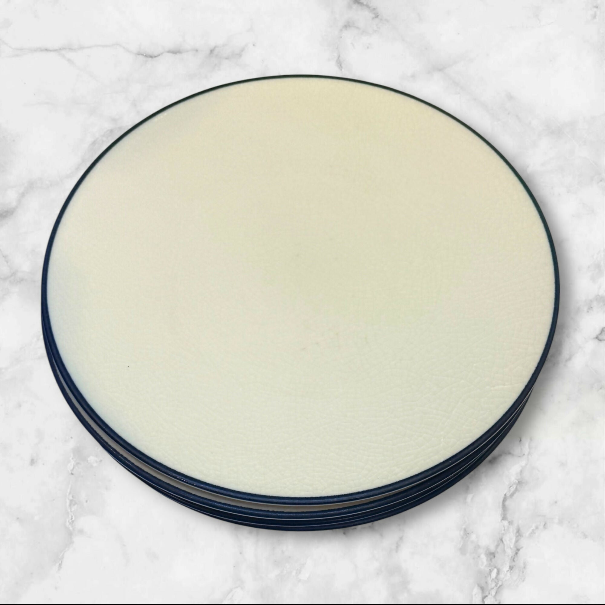 Crate & Barrel Kita Dinner Plates | Crackle Glaze | Set of 4 | Good Condition