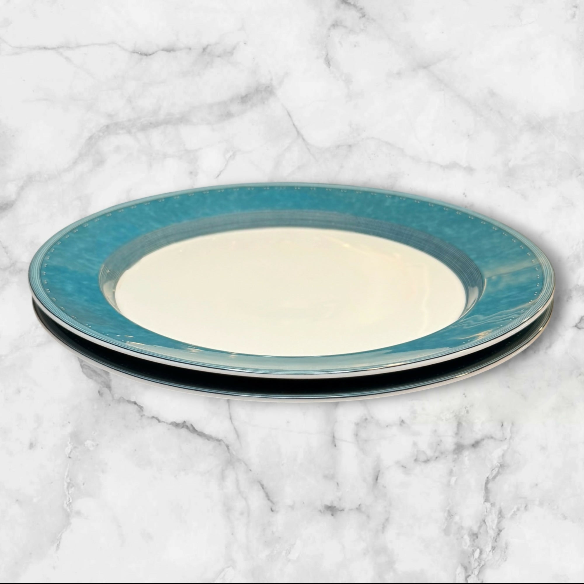 Dansk Gridworks Green 13” Chop Plates Round Platters | Set of 2 | Excellent