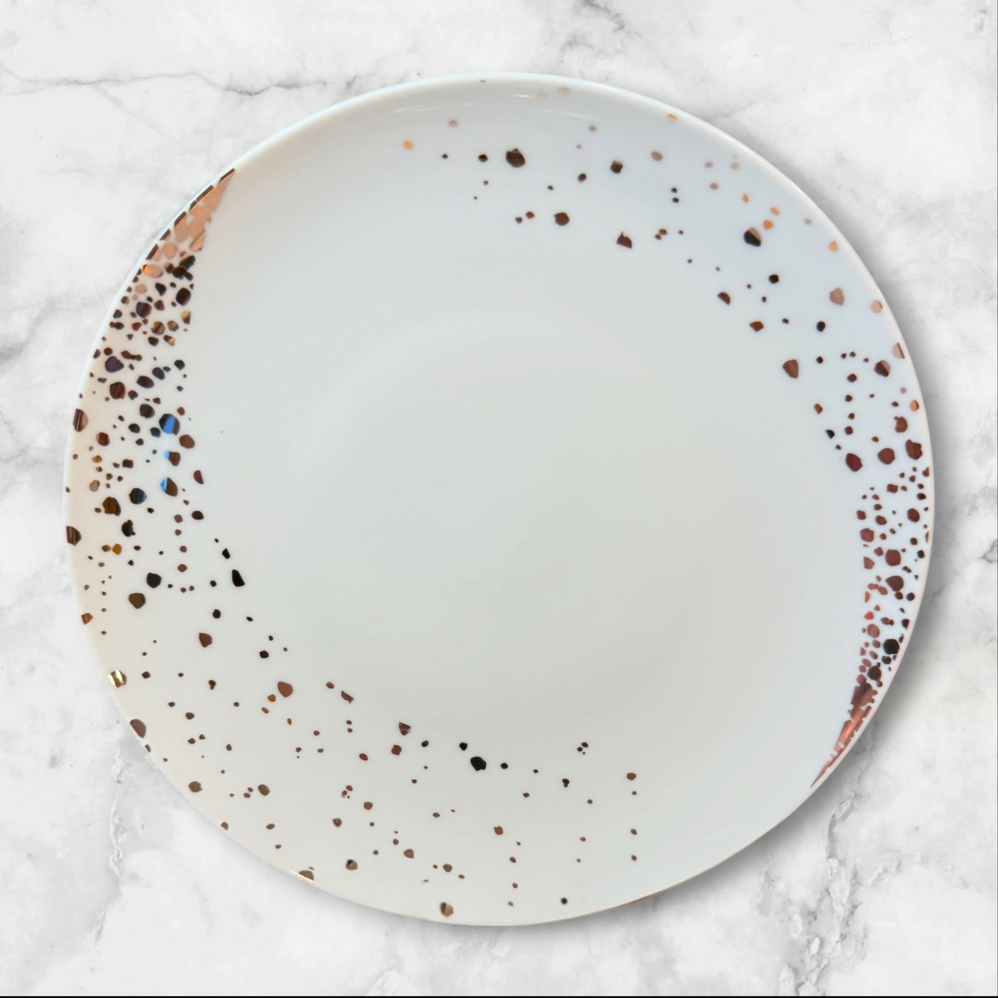Crate & Barrel Speckled Salad Plates Set of 5 Modern Stoneware Excellent