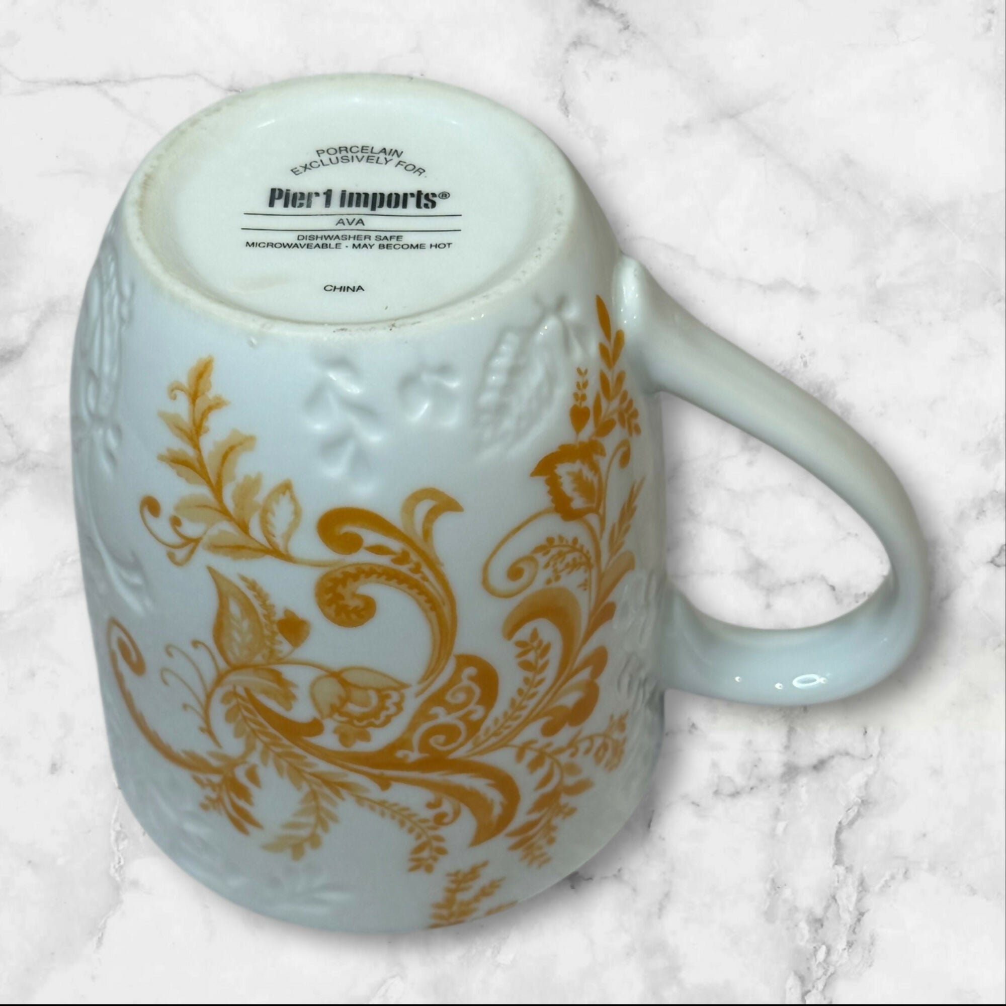 Pier 1 Imports Ava Monogram “G” Mug | Porcelain 14 oz | Great Condition
