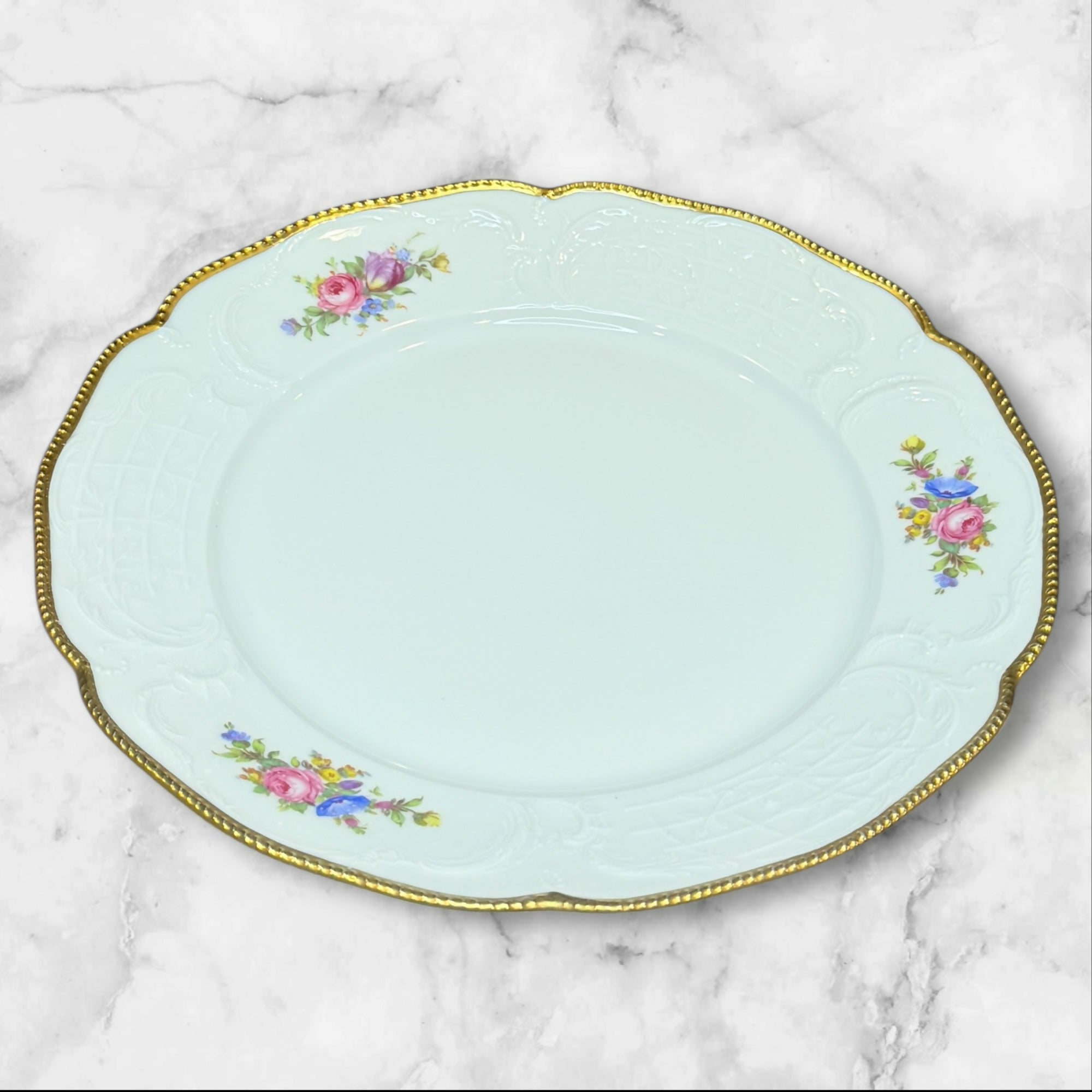 Rosenthal Sanssouci Ivory Gold Floral Dinnerware | Set of 8 | Excellent Condition