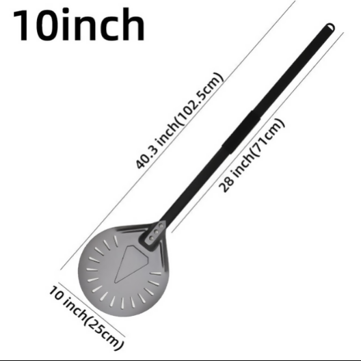 Anygleam Pizza Shovel 118cm Dark Grey for Perforated Peel with Metal Handle Oven Turning Baking Accessory