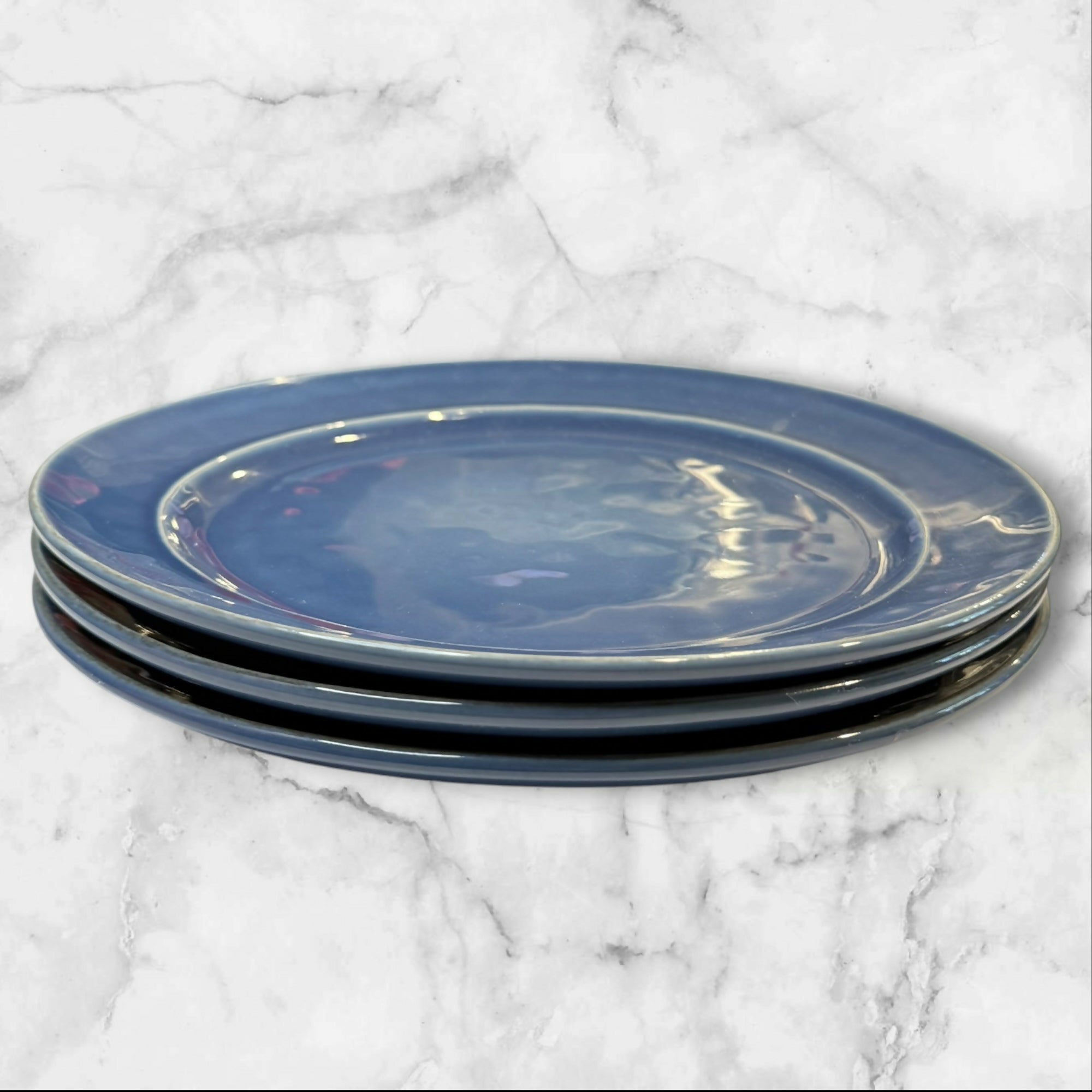 Pottery Barn Cambria Ocean Blue Dinner Plates | Set of 3 | Great Condition