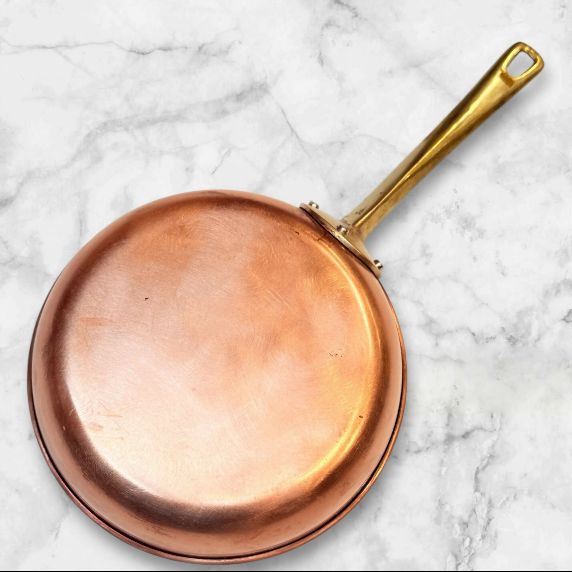 Vintage Copper & Brass Fry Pan 6 Inch | French Style | Good Condition