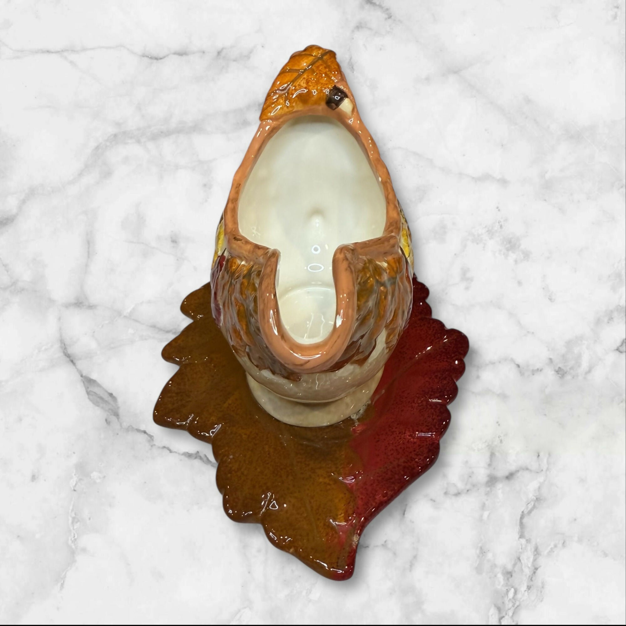 Baum Harvest Leaves Gravy Boat w/ Leaf Plate | 8.75” | Good Condition