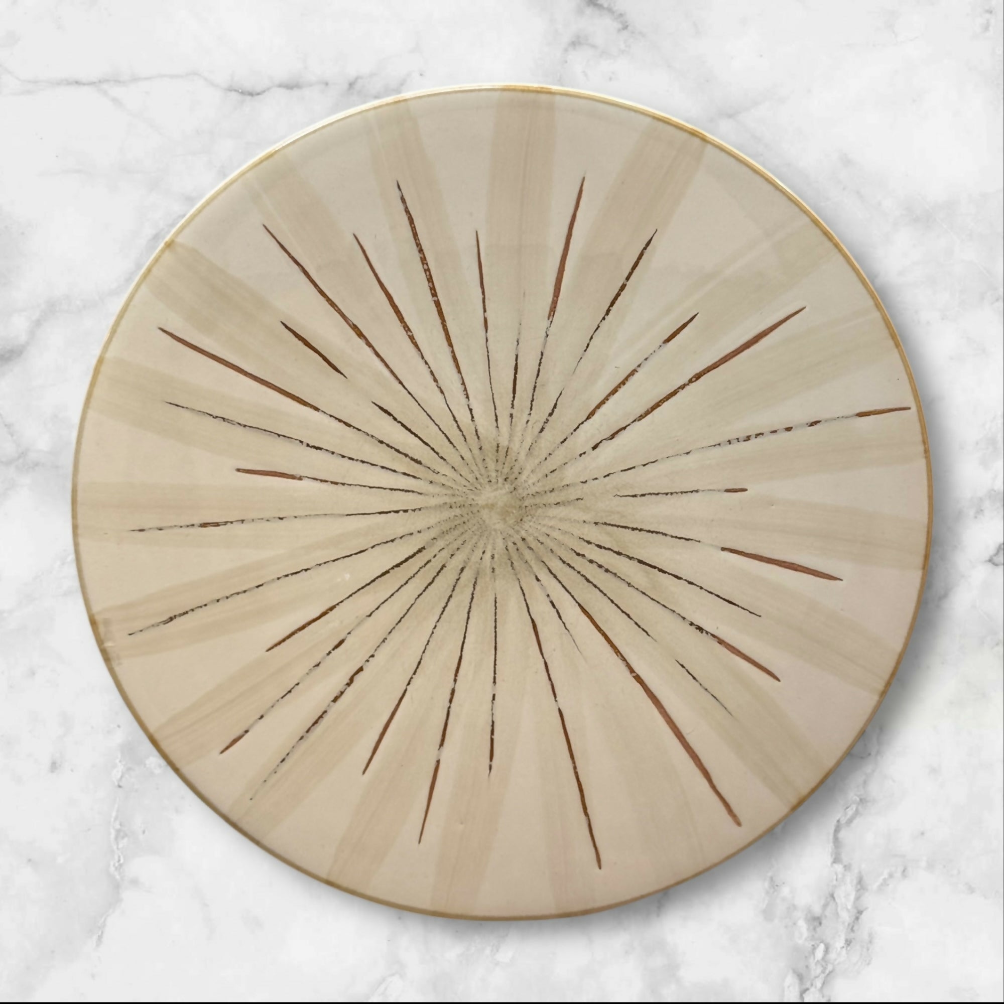 Pier 1 Sanctuary Dinner Plates Set of 4 | 11.5” Tan Starburst