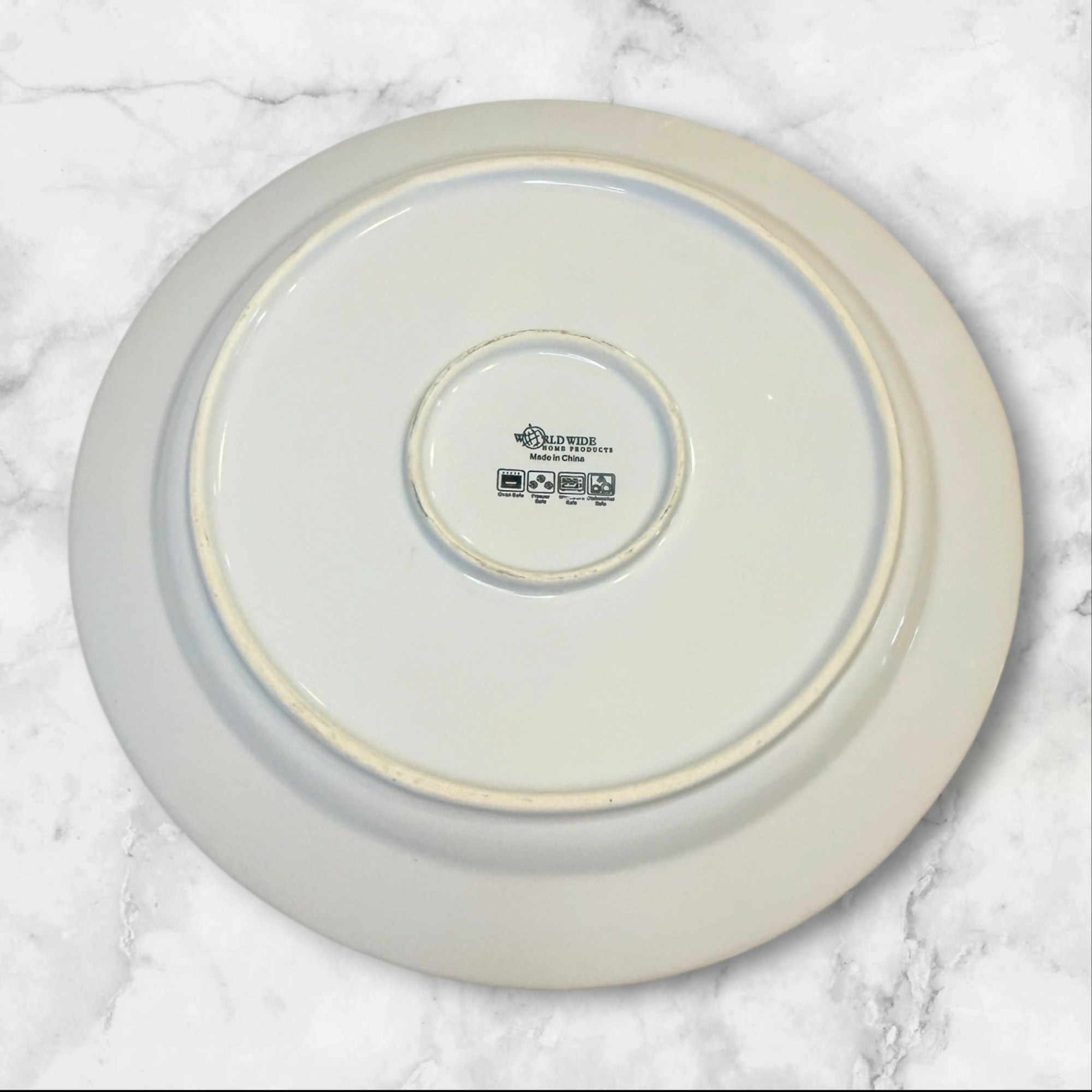World Wide Imports White Rope Edge Charger Plates Set of 4 | Excellent