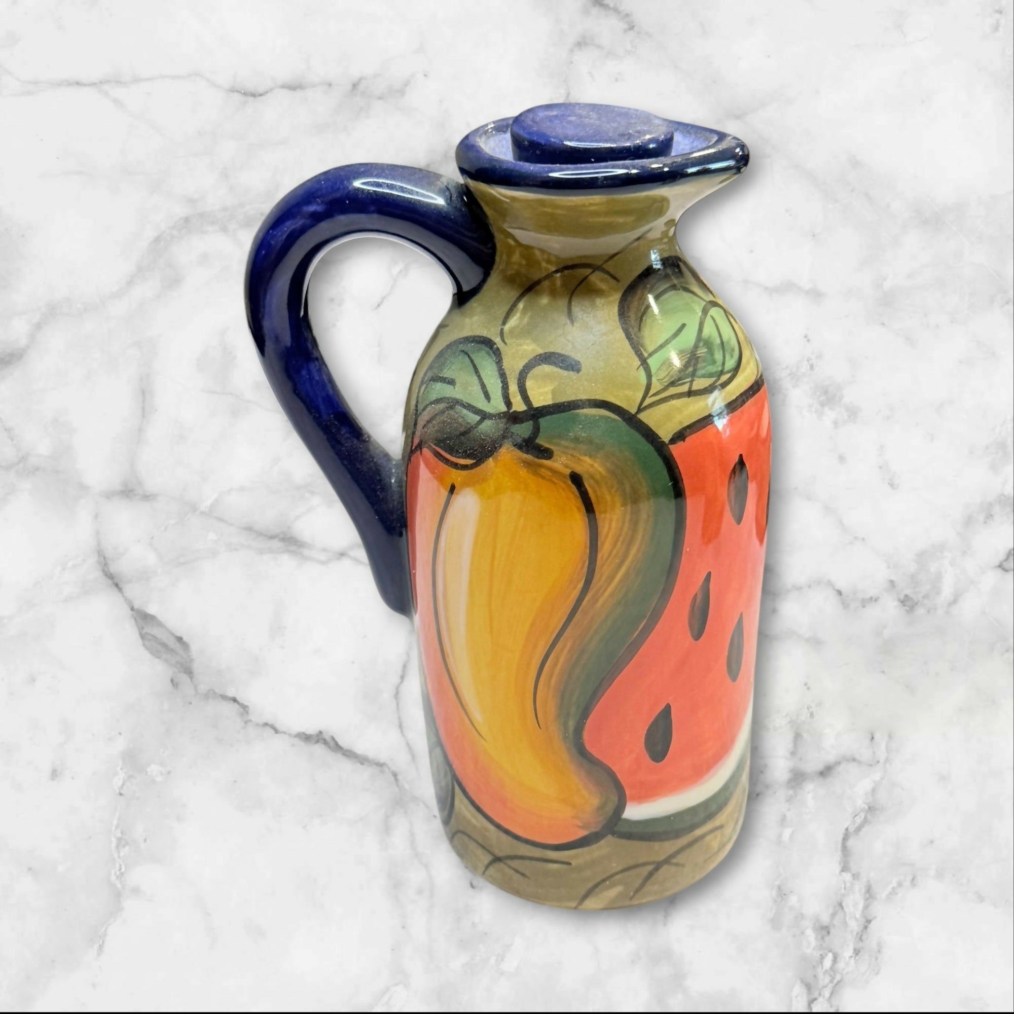 Bella Hogar Hand Painted Oil & Vinegar Set | Italy | Great Condition