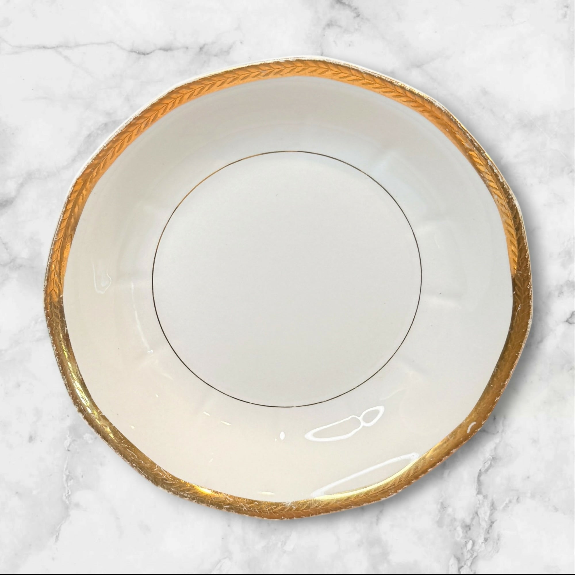 La Roi 18K Gold Rim Soup Bowls | Set of 5 | Vintage | Good Condition