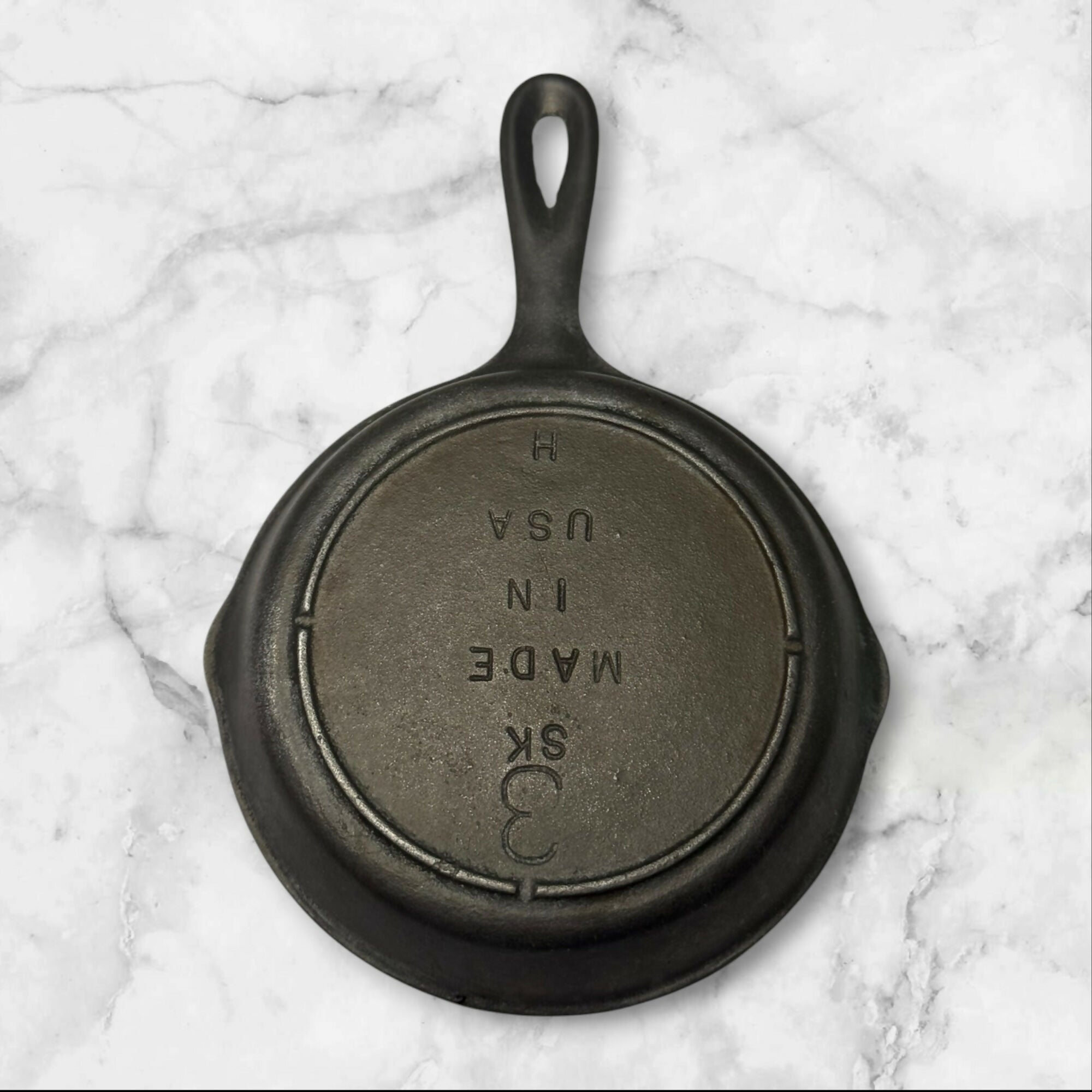 Vintage Lodge 3-Notch Cast Iron Skillet No. 3 | USA Made | Excellent