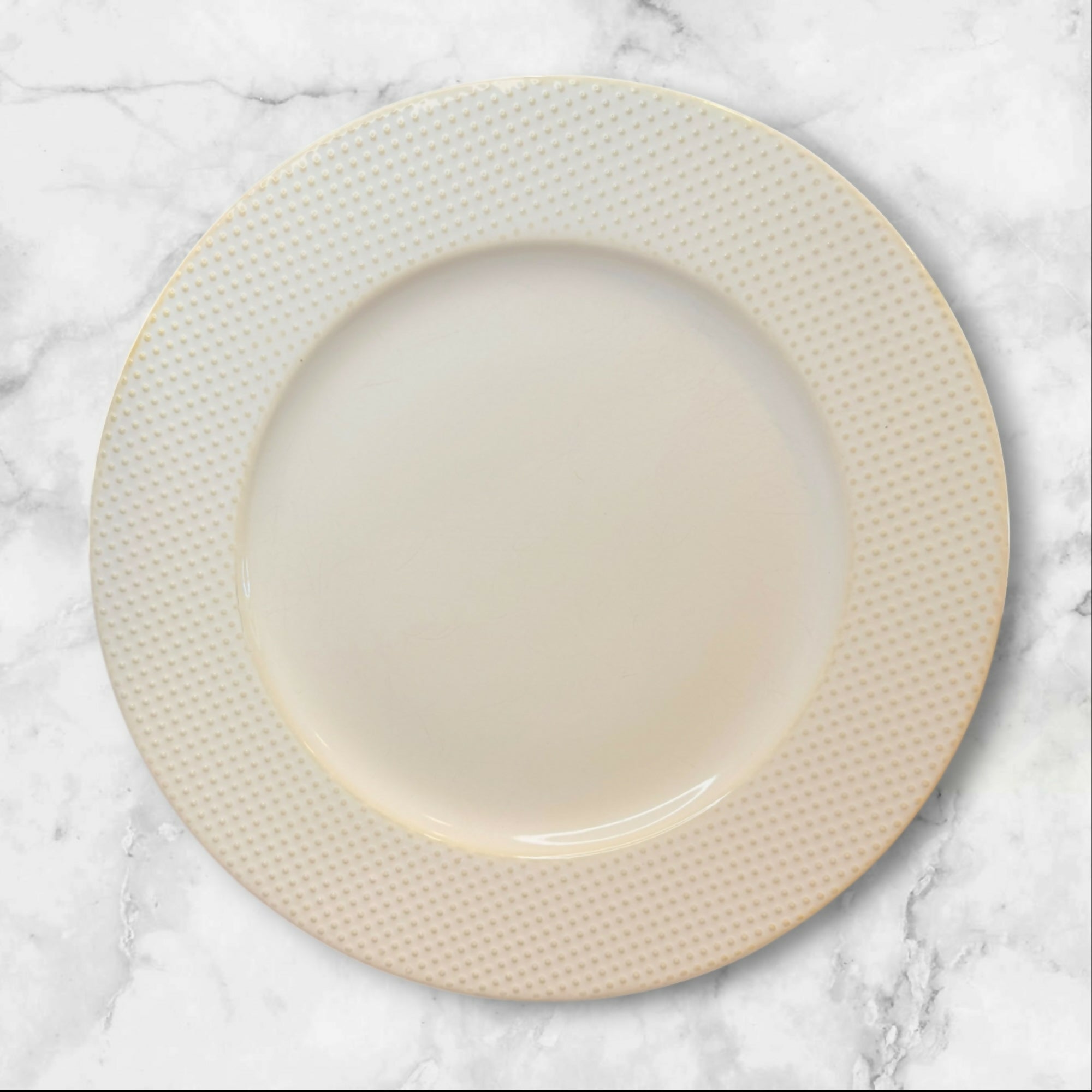 West Elm Textured White Dinner Plates Set of 4 | Great Condition | Mixed Rim