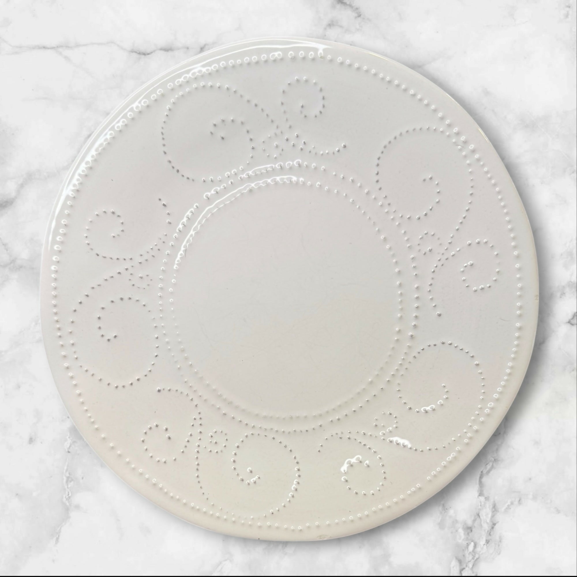 Sweet Ceramics Embossed Scroll Salad Plates | Set of 5 | Gently Used