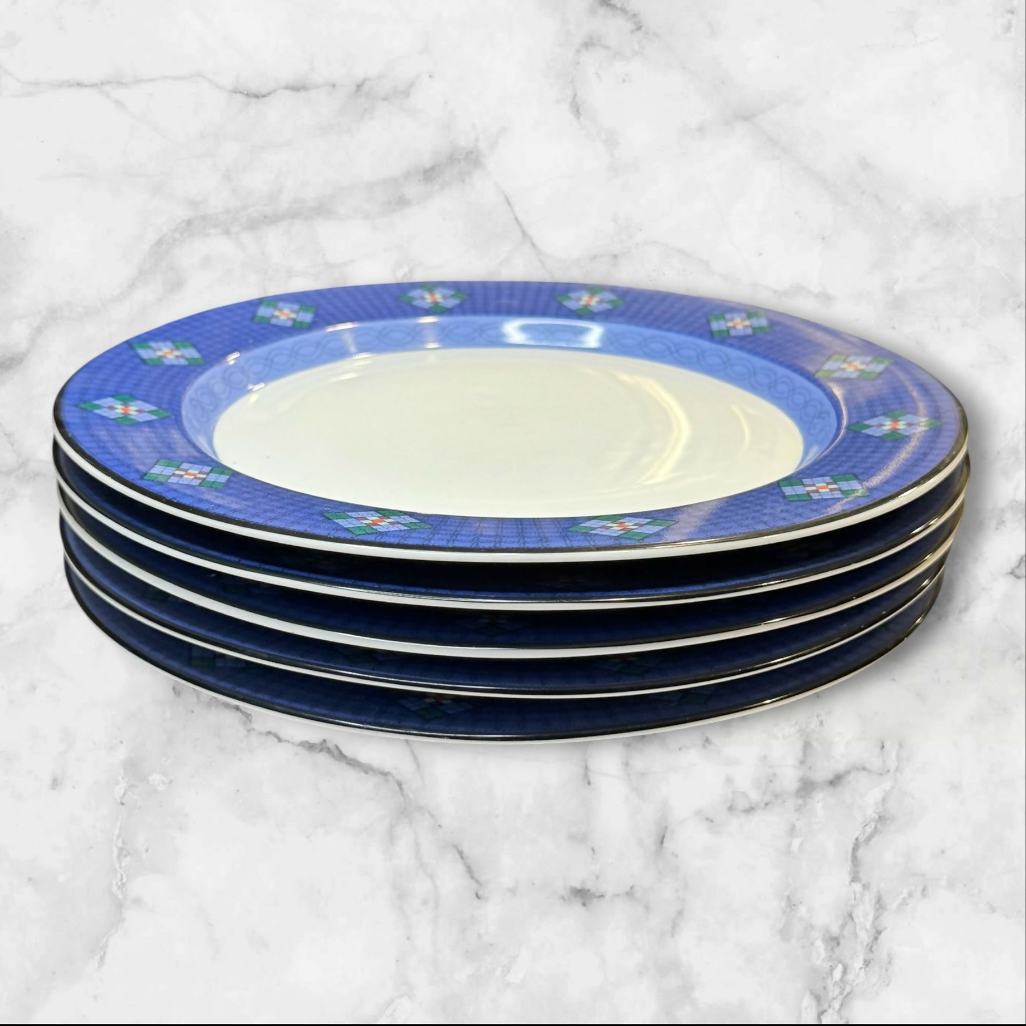 Dansk Nine Patch Dinner Plates Set of 5 | Excellent Condition | Portugal