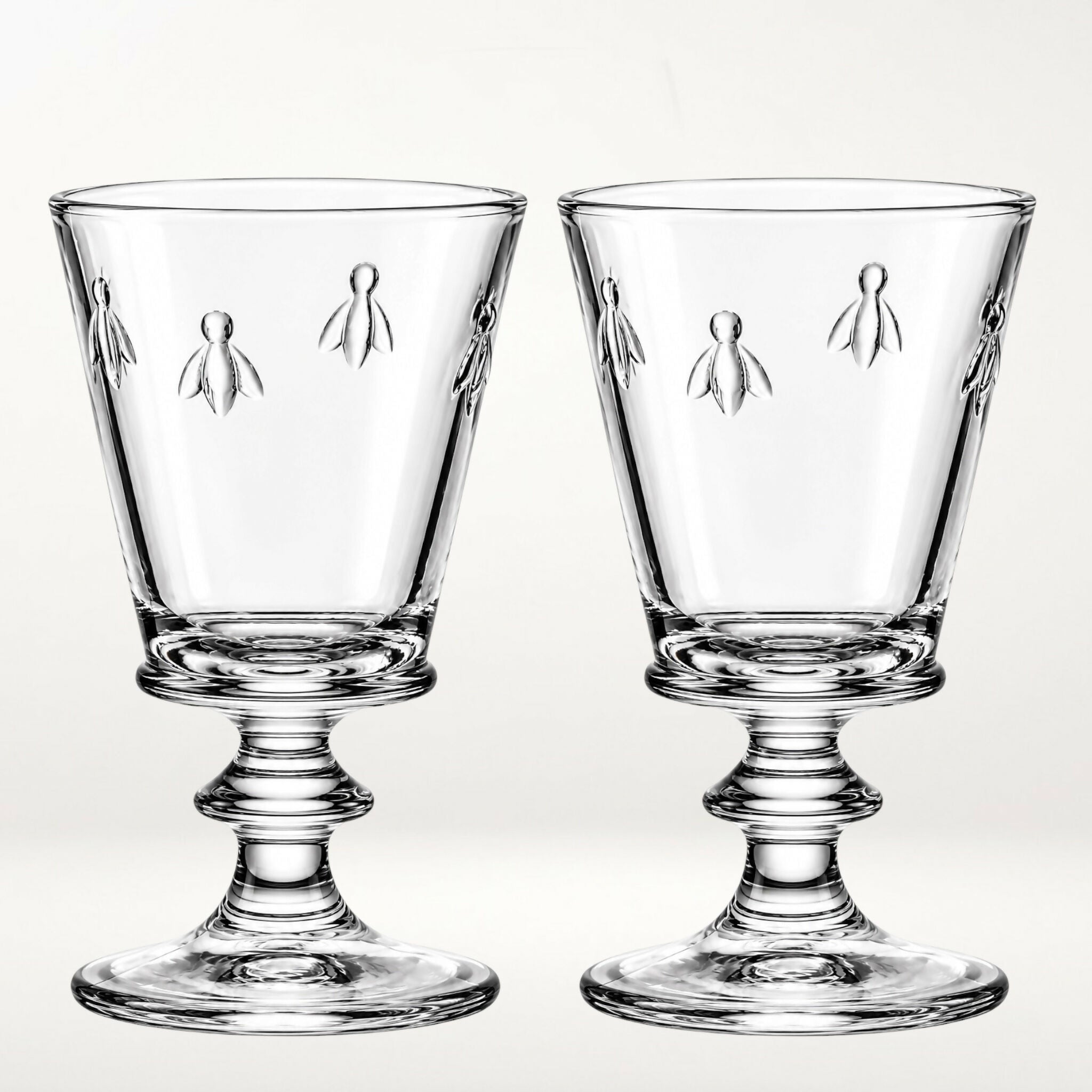 La Rochere Bee Wine Goblets Clear Glass | Set of 3 | Excellent Condition