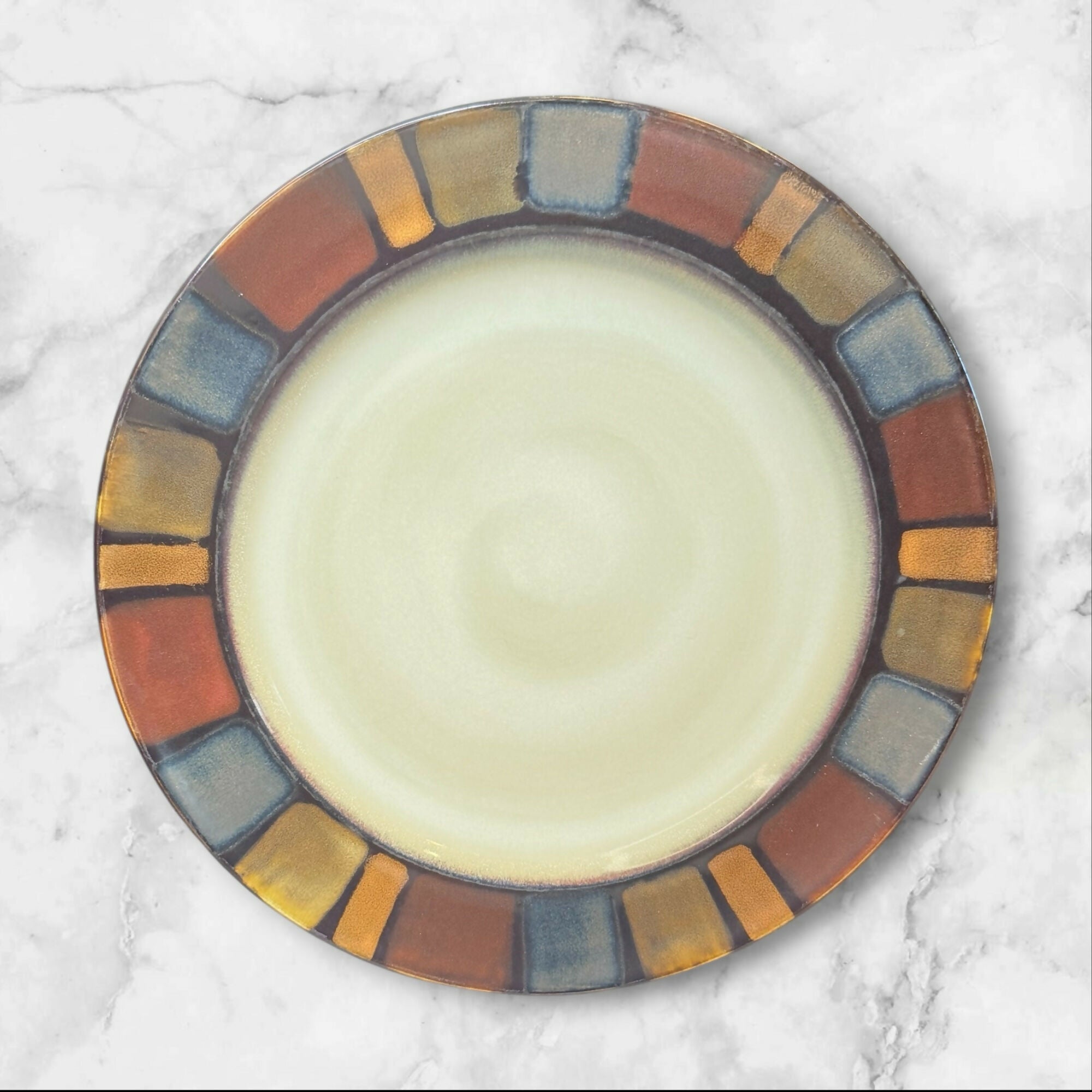 Pier 1 Mosaic Dinner Plates Set of 6 | Discontinued Stoneware | Gently Used