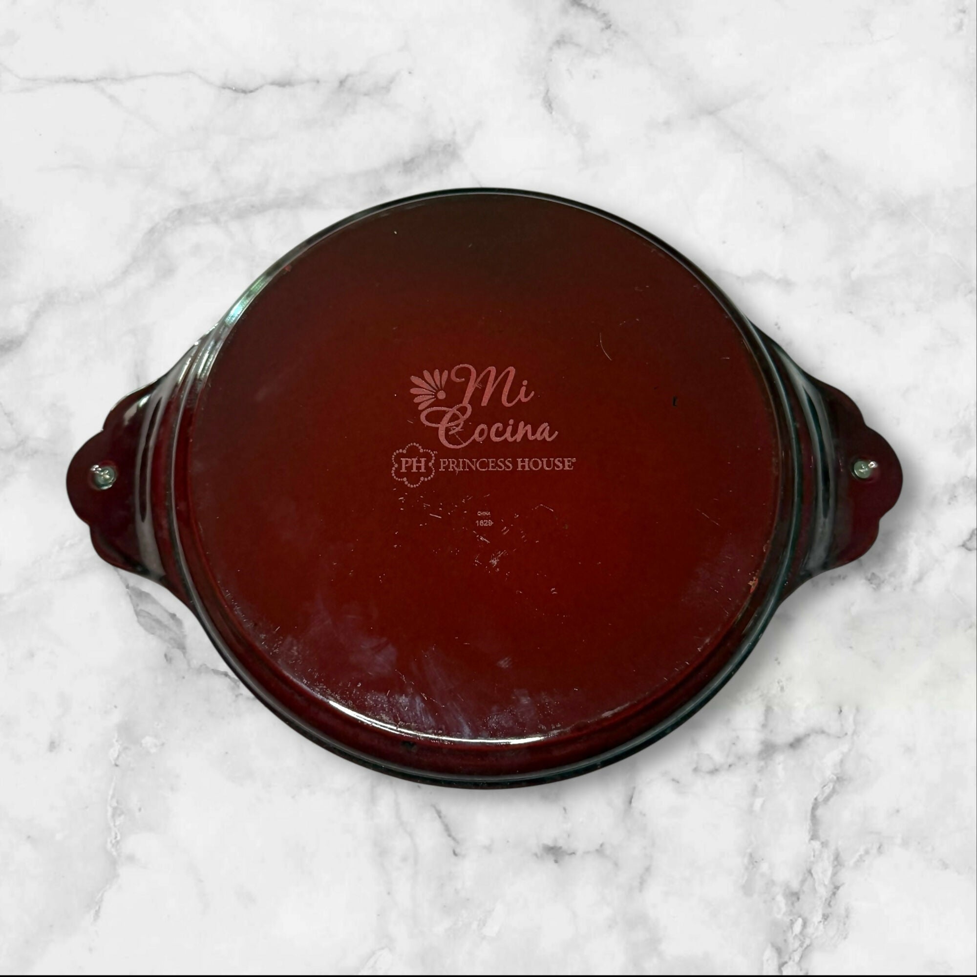 Princess House Mi Cocina Red Cast Iron Oval Griddle | 14” Handle | Great Condition