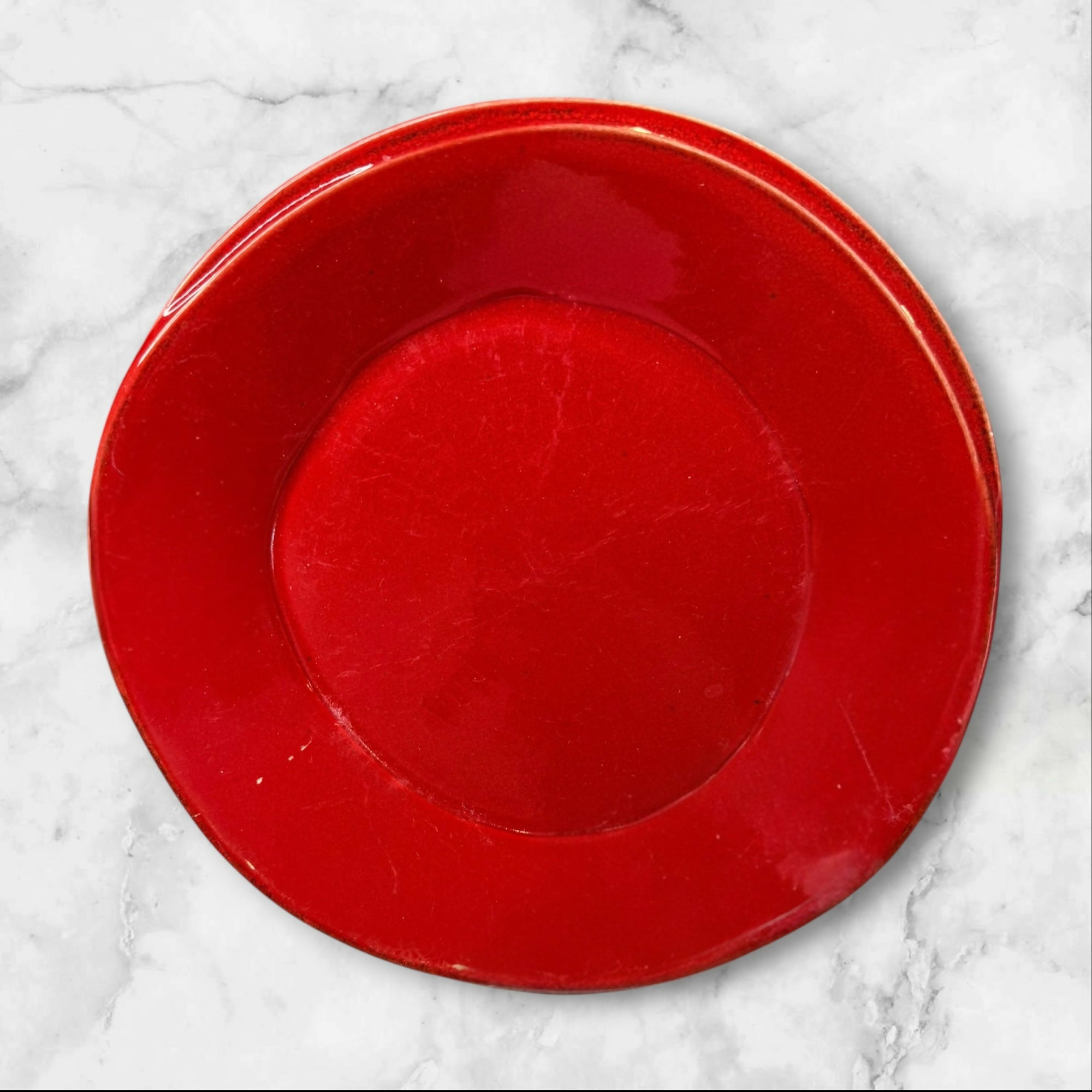 Vietri Lastra Red Pasta Bowls | Set of 6 | Fair Condition