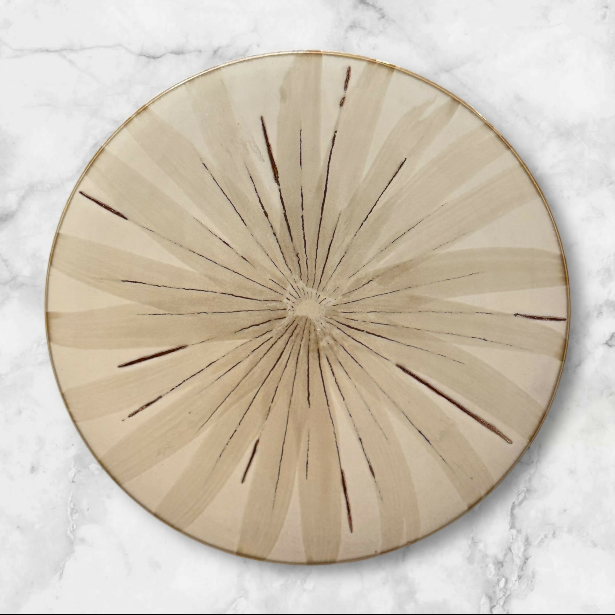Pier 1 Sanctuary Dinner Plates Set of 4 | 11.5” Tan Starburst