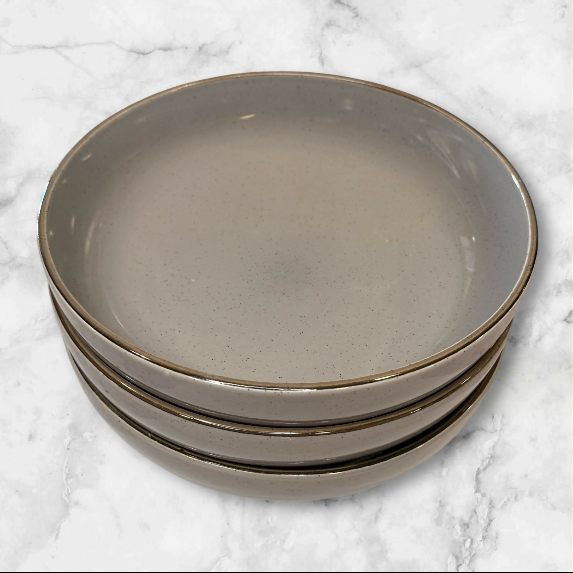 Over and Back Speckled Stoneware Bowls | Set of 3 | Excellent Condition