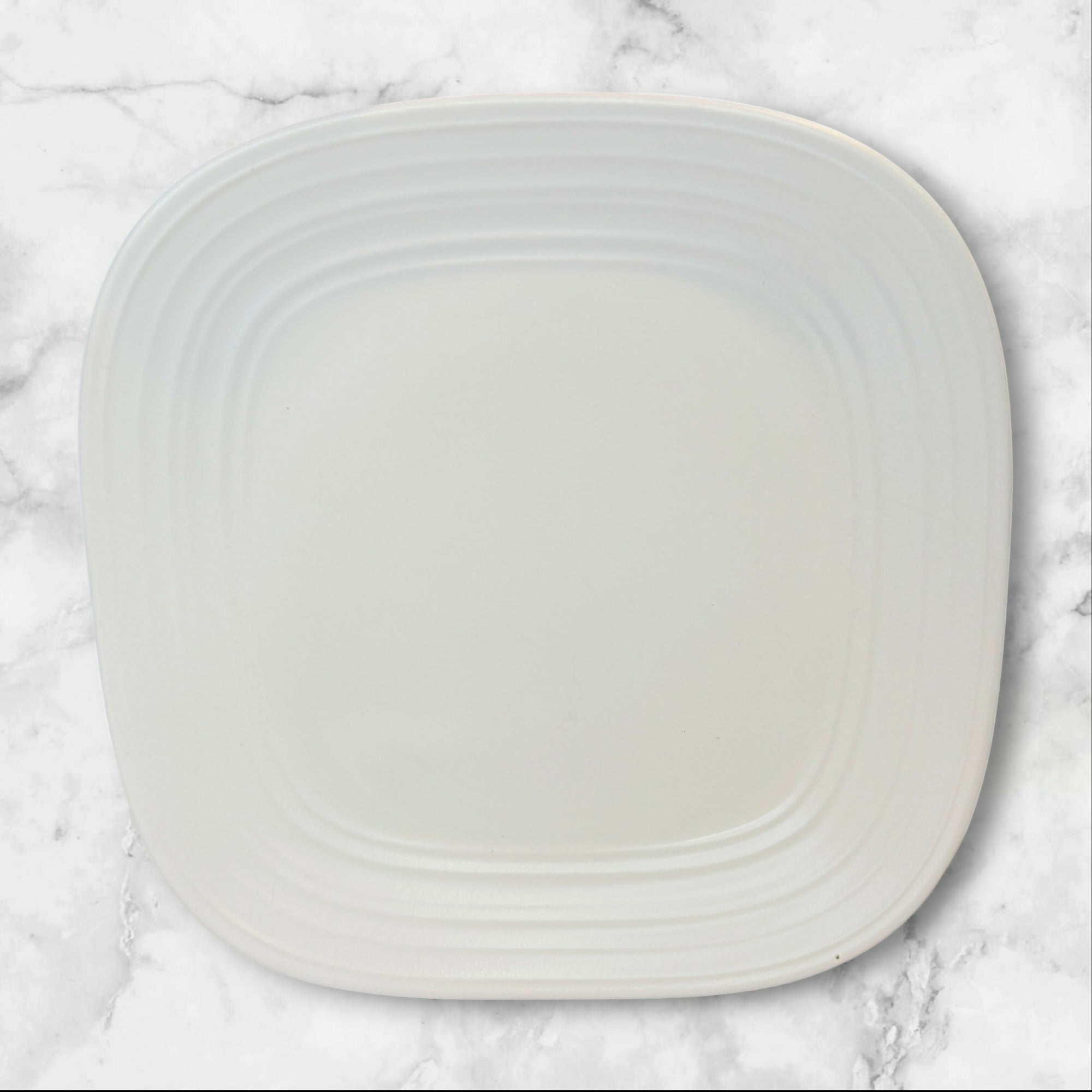 Mikasa Swirl Square Dinnerware Set | 8 Pc Graphite & White | Good Condition