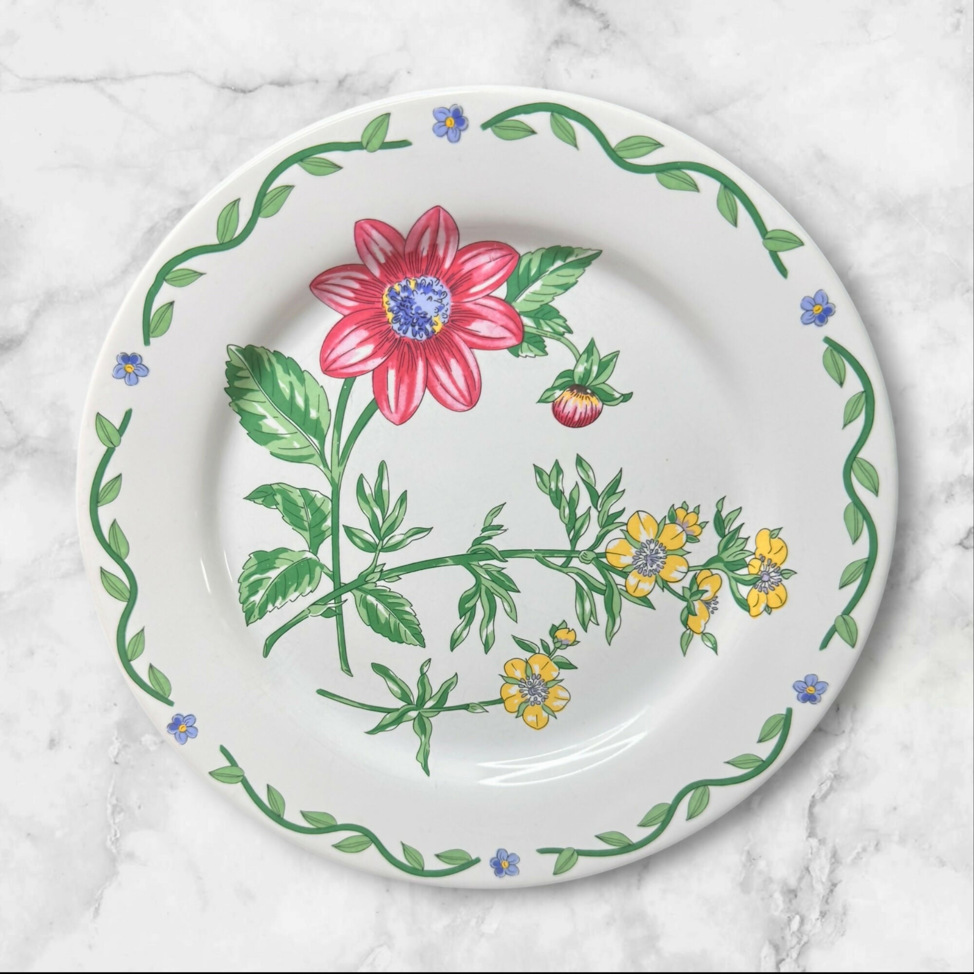International Tableworks Terrace Blossoms Salad Plates | Set of 2 | Excellent