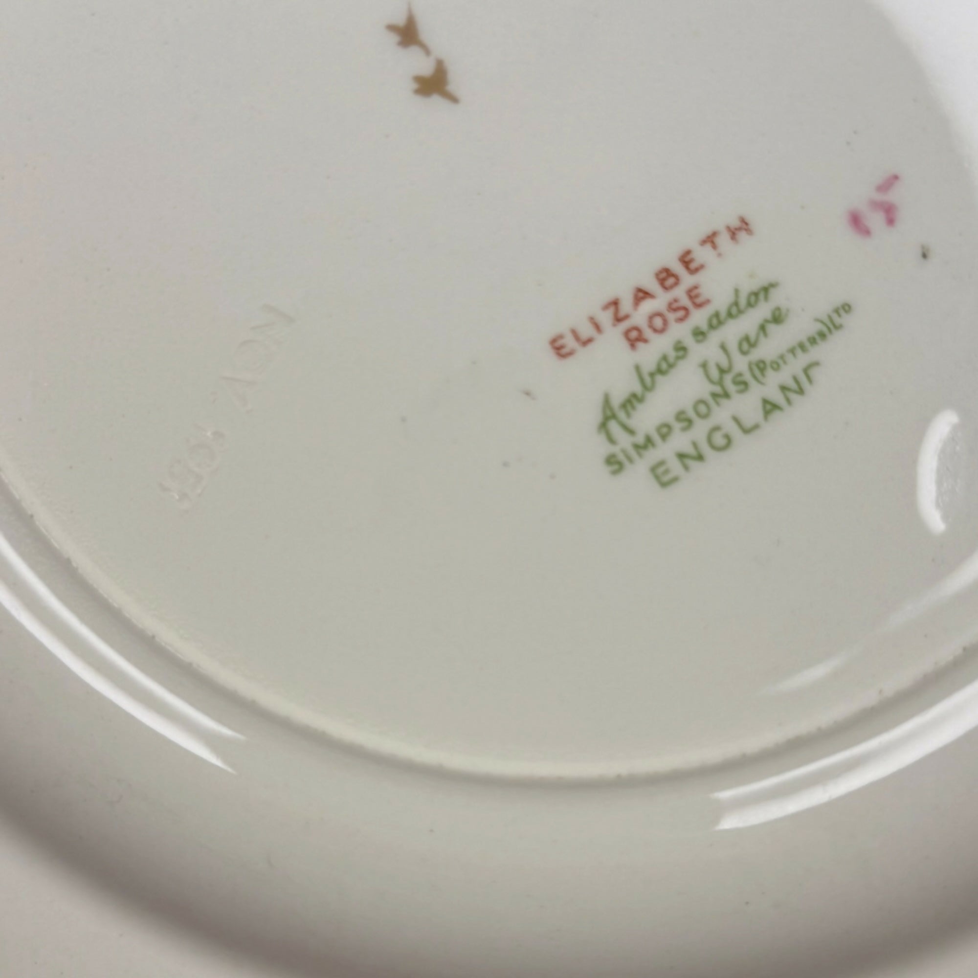 Simpsons Elizabeth Rose Floral Dinnerware Set | Set of 8 | Vintage Condition