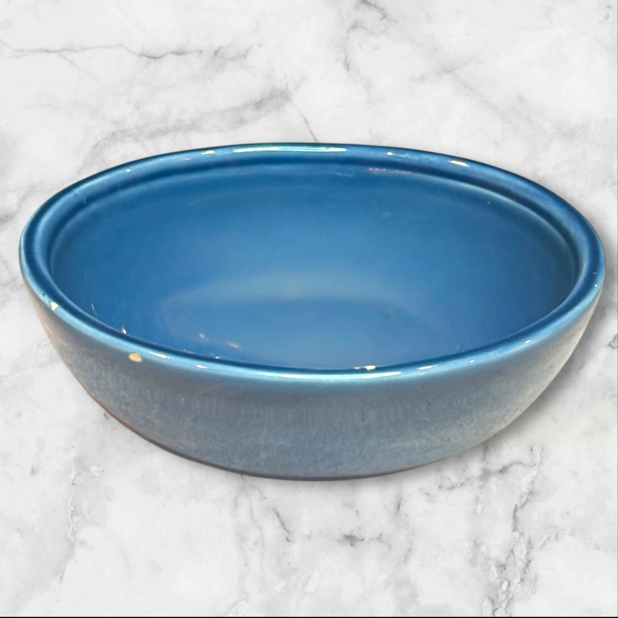 Crate & Barrel Portugal Blue Oval Bowls | Set of 3 | Minor Chips & Crazing