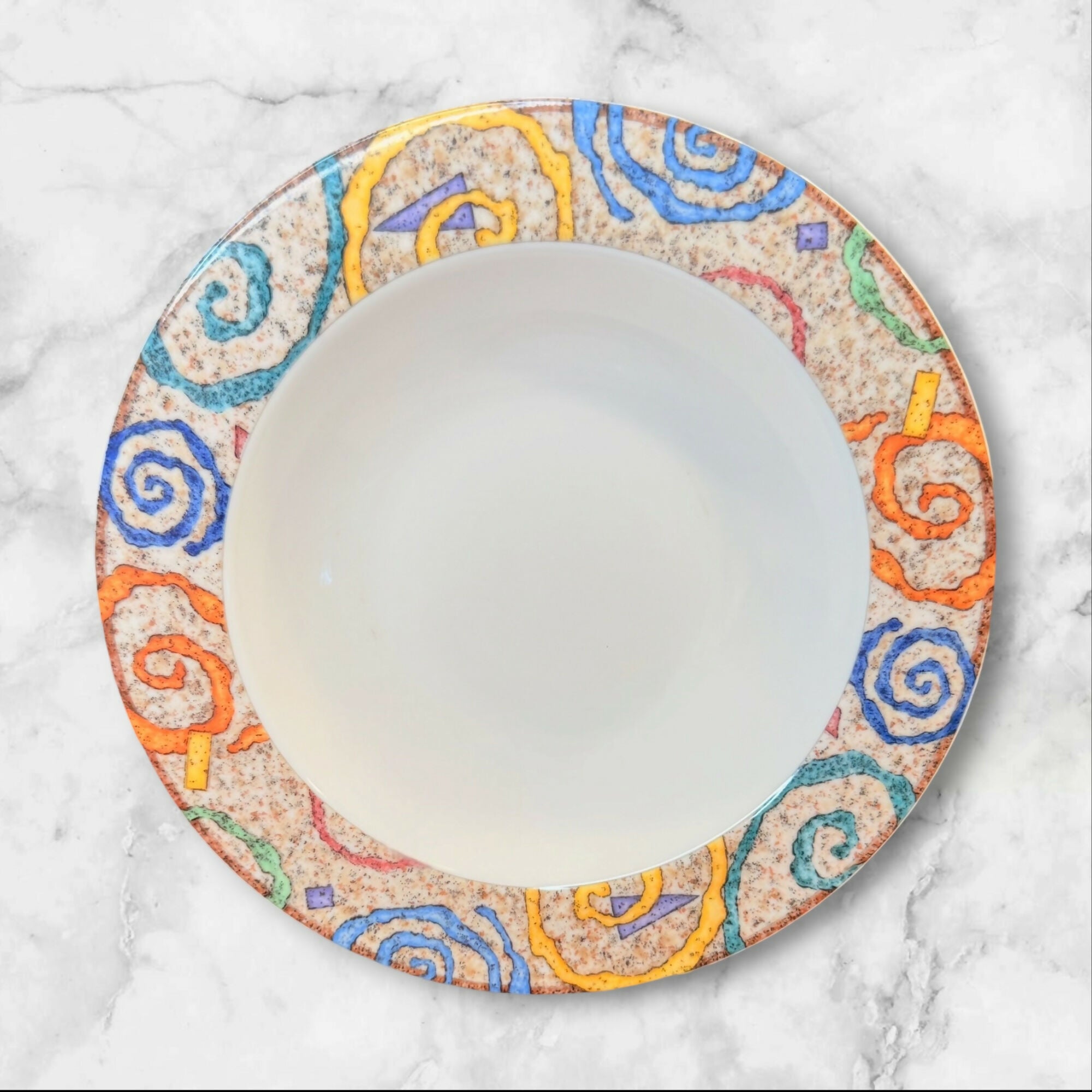 Sakura Spectrum Rim Soup Bowls Set of 4 | 9” | Excellent Condition