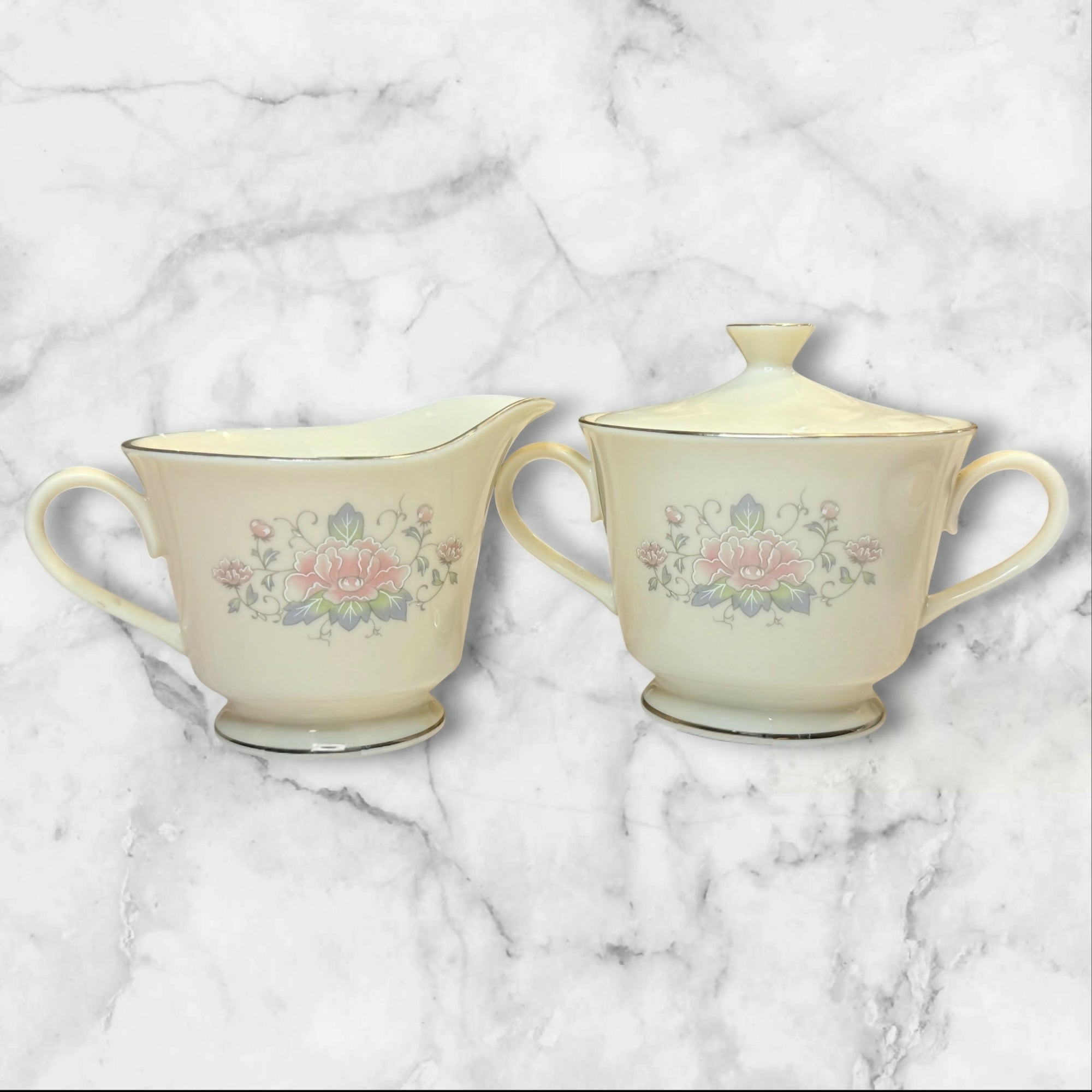 Lenox Charleston Creamer & Covered Sugar Bowl Set | Excellent Condition