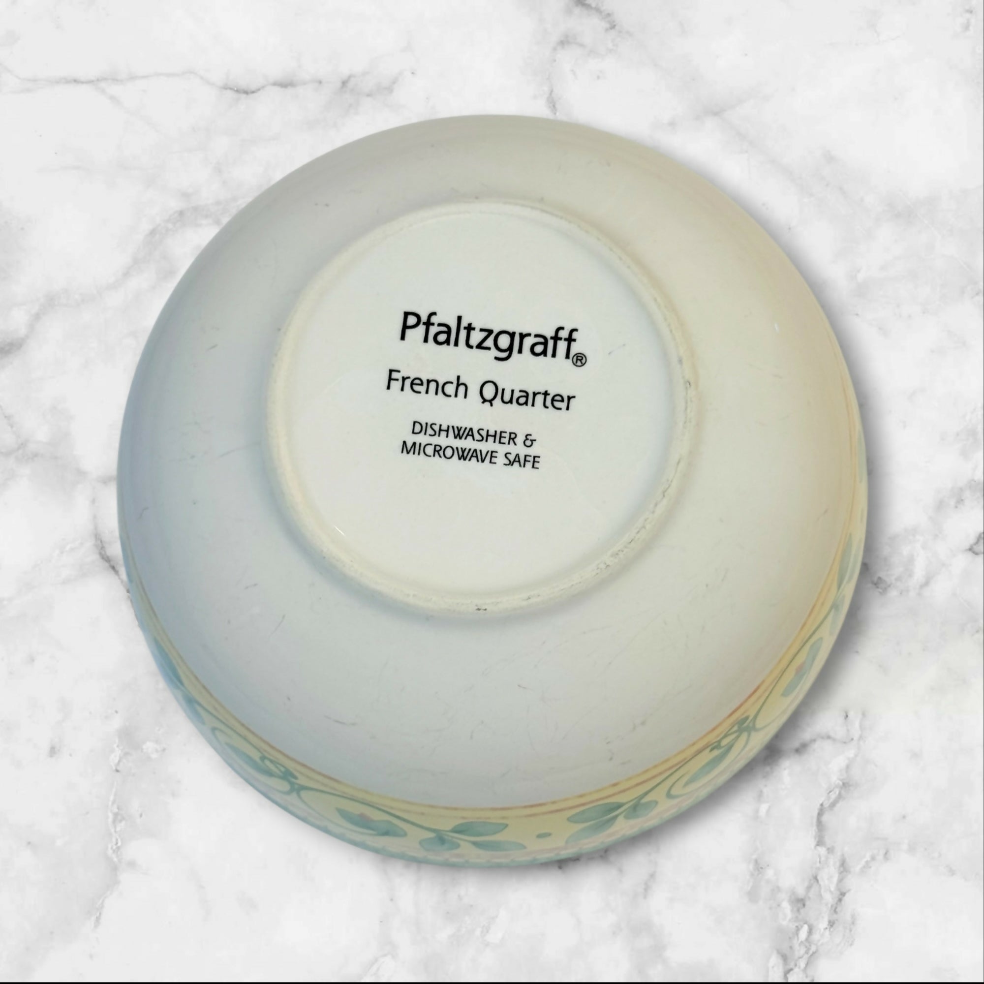 Pfaltzgraff Sky Soup Cereal Bowls Set of 3 Blue Rim Stoneware Excellent