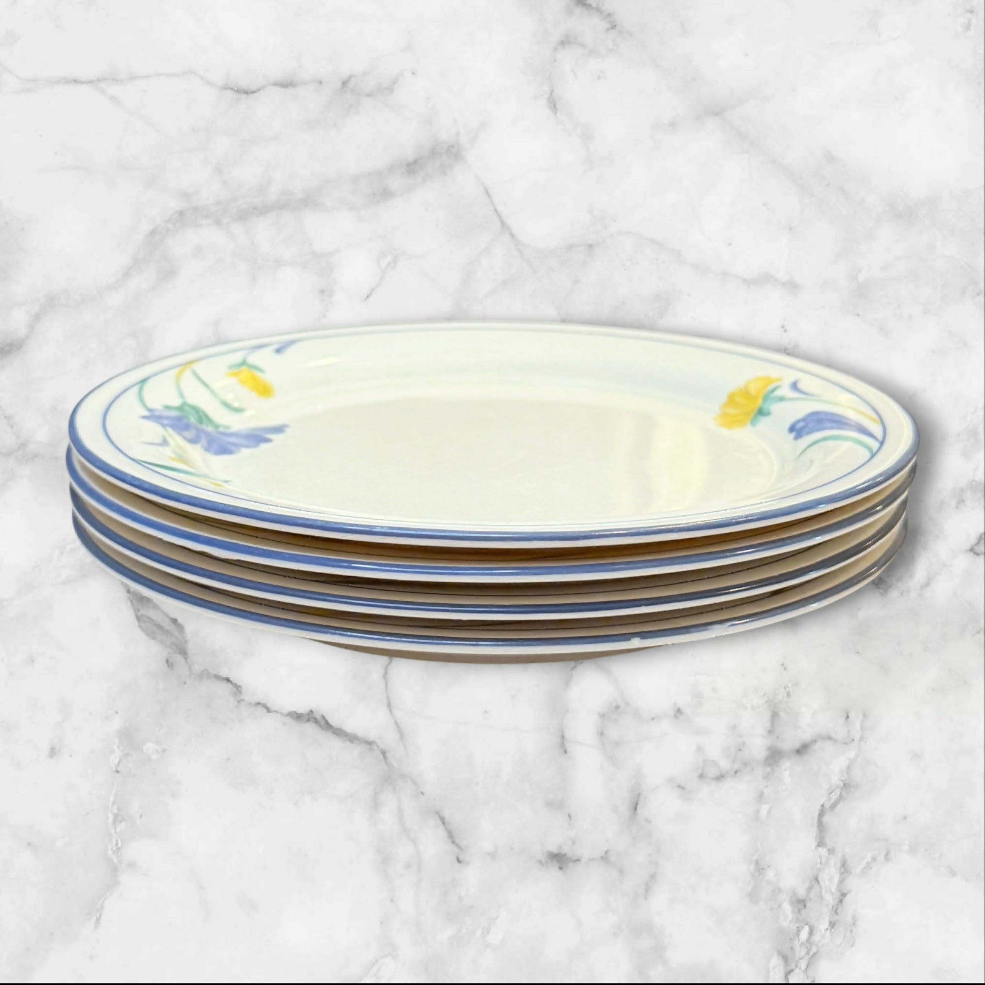 Lenox Buttercups on Blue (For The Blue) Salad Plates | Set of 4 | Great Condition