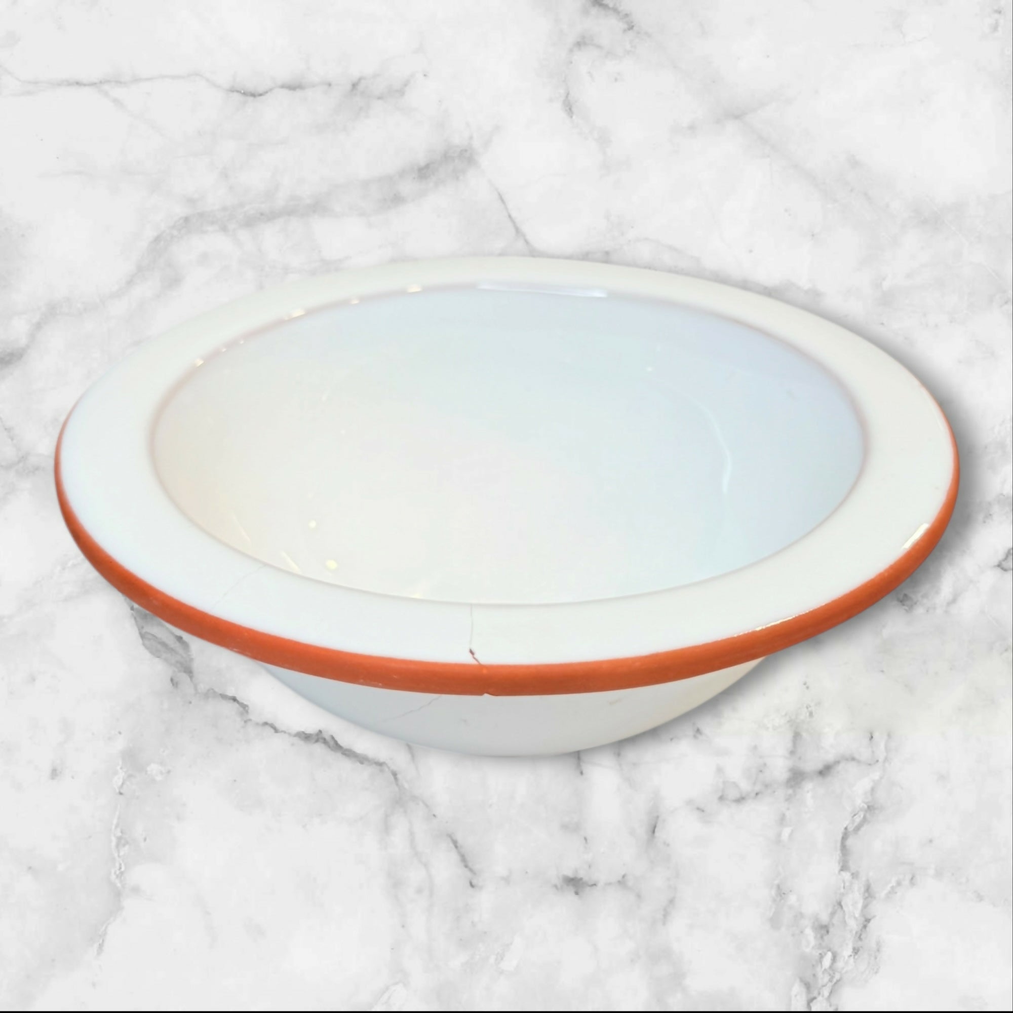 Cost Plus World Market Portugal White Orange Rim Soup Bowls Set of 4
