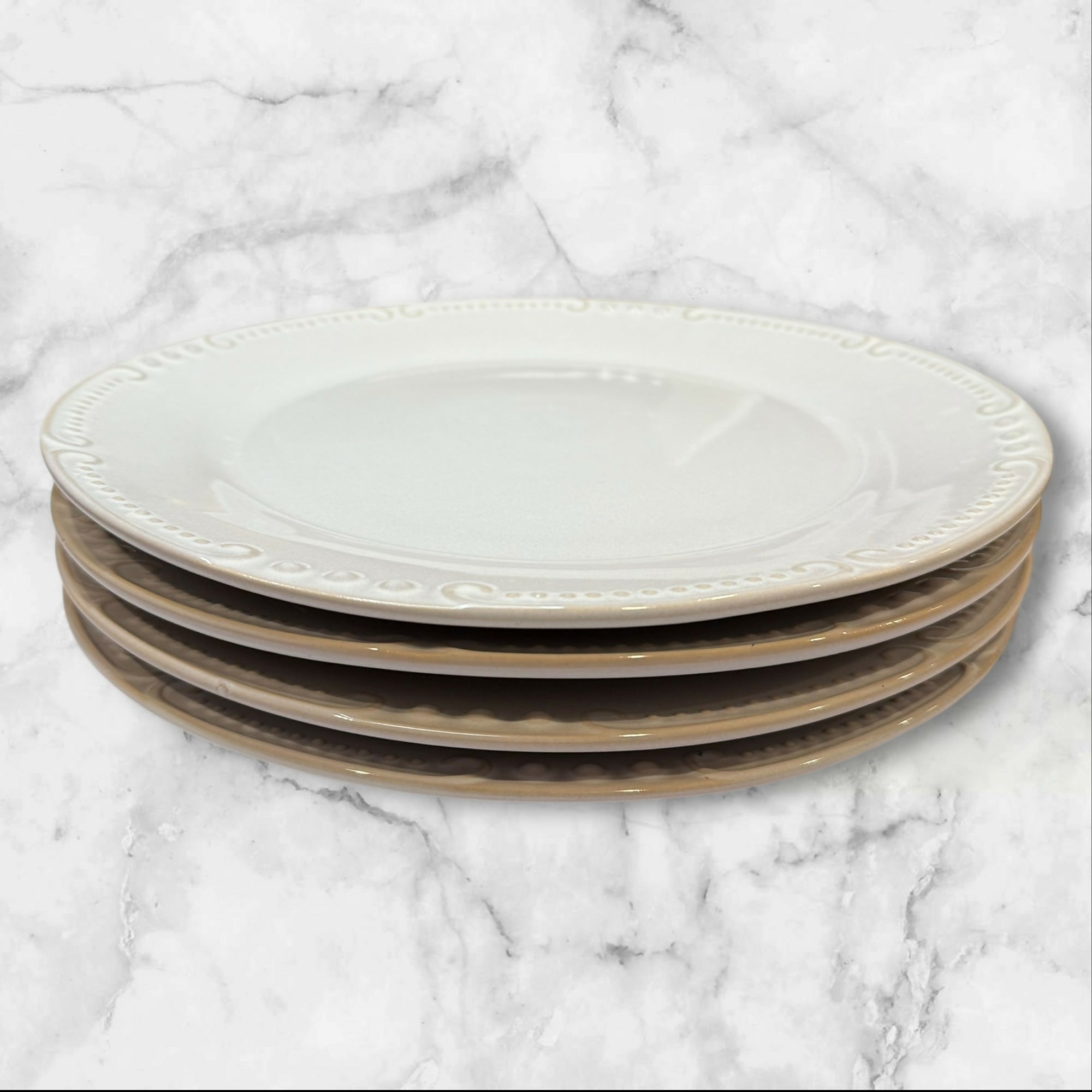 Pier 1 Natalia White Chop Plates Platter | Set of 4 | Excellent Condition