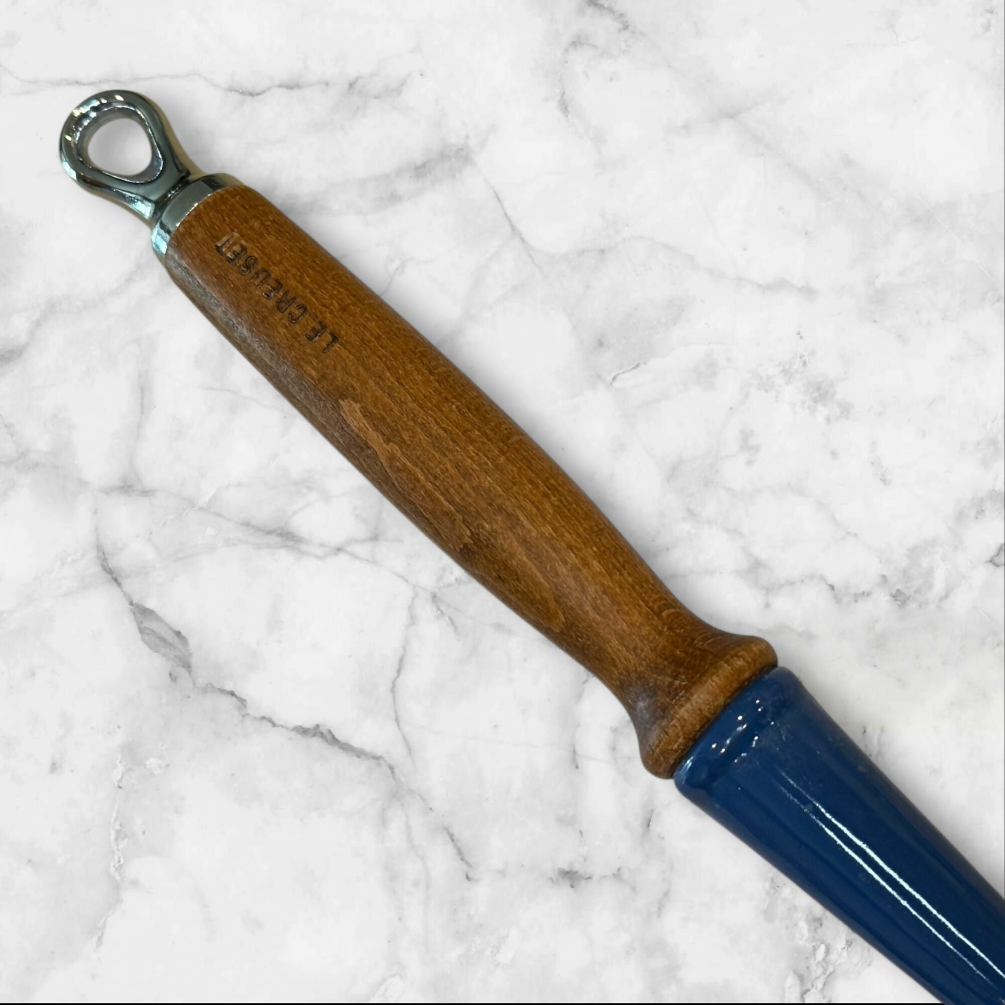 Le Creuset Lapis Blue Heritage Cast Iron Skillet | 9.5 Inch | Excellent Condition