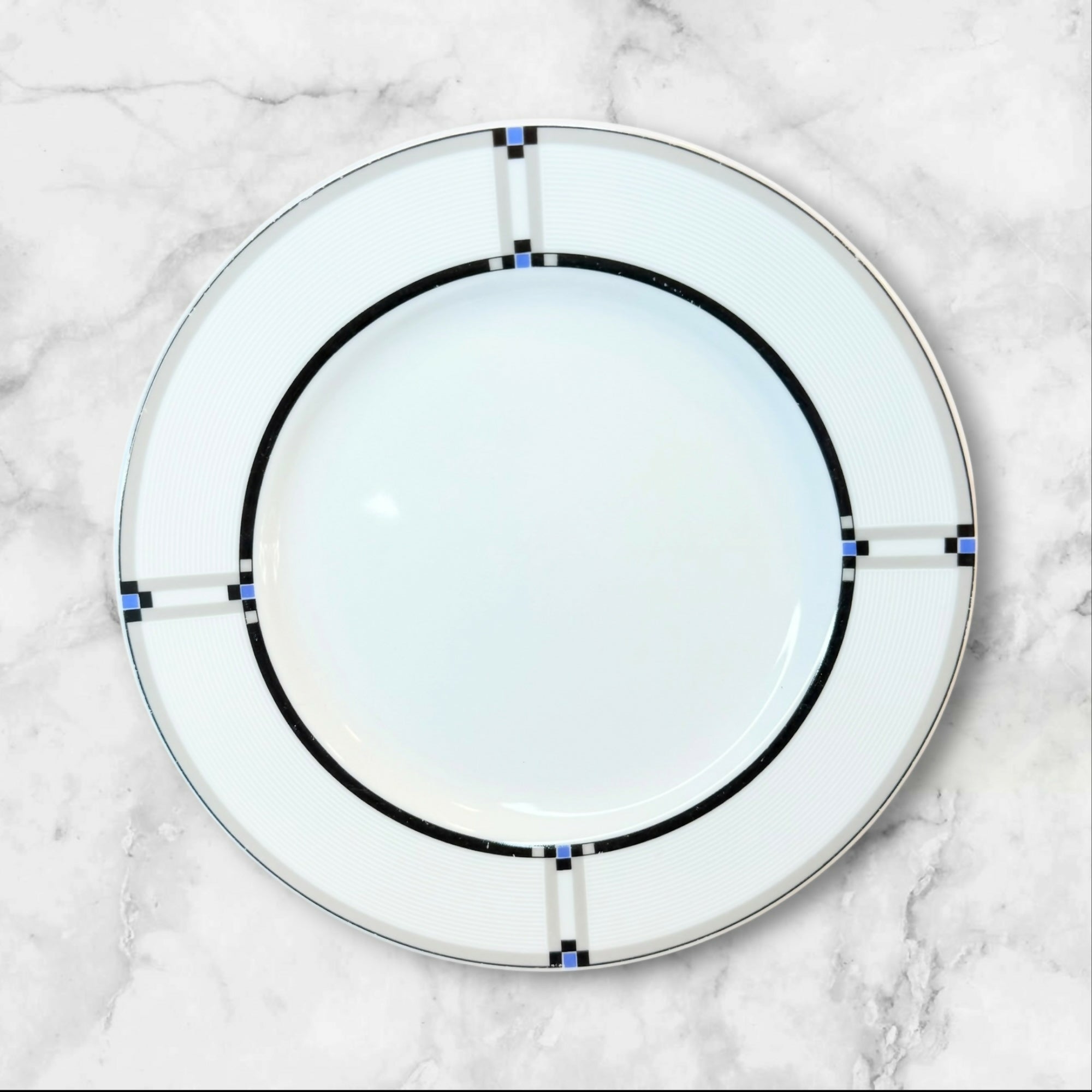 Studio Nova Tangent Black Blue Salad Plates | Set of 4 | Excellent Condition