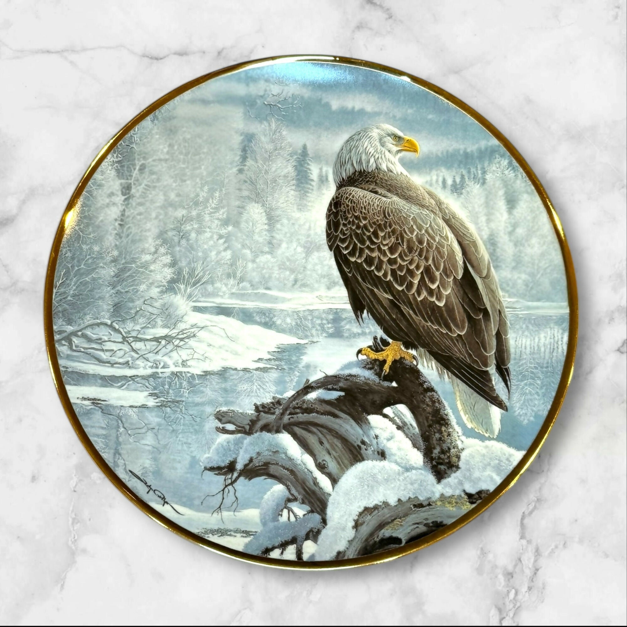 Hamilton Collection Winter in the Valley Plate | John Pitcher 1991 | Exc w/ Box