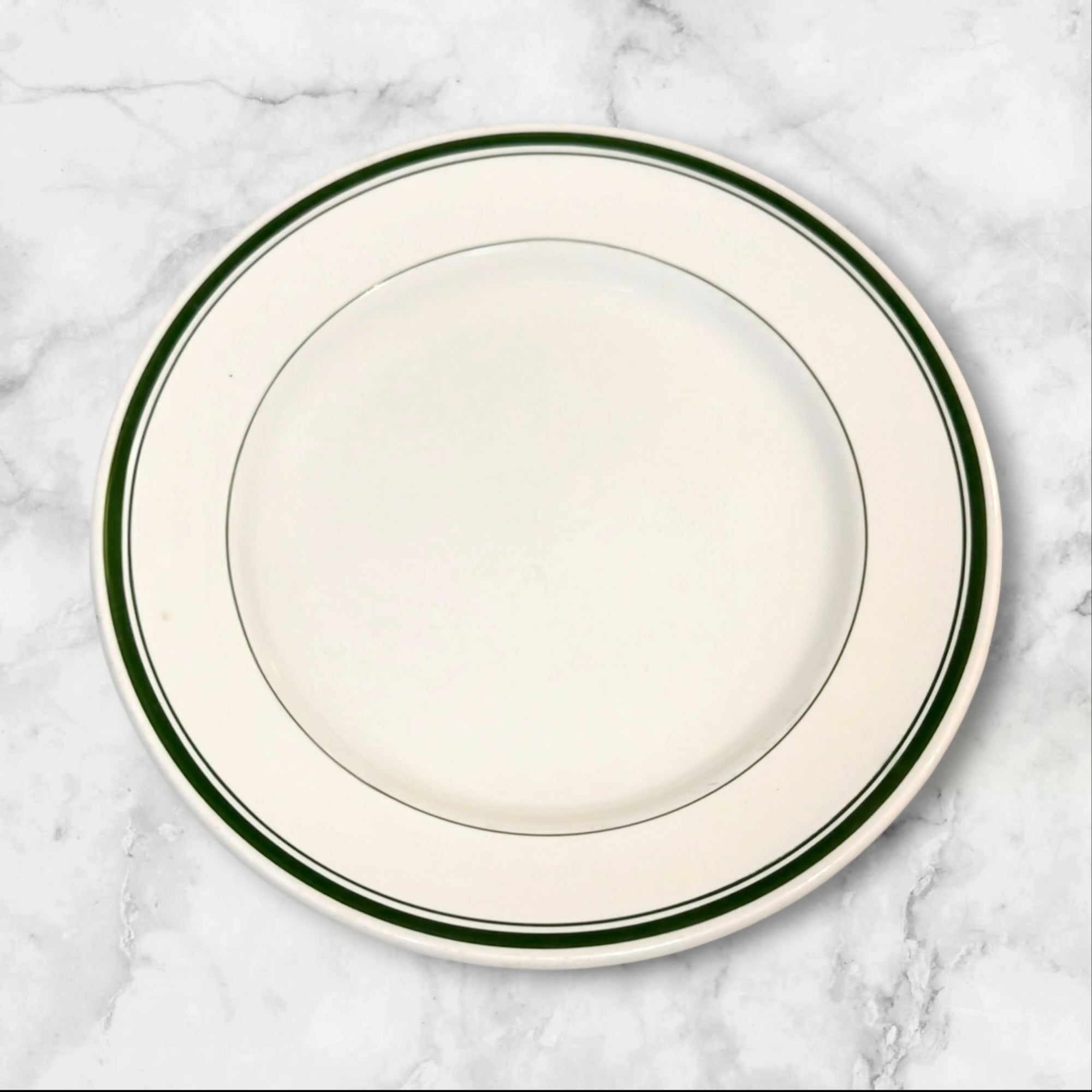 Hercules Vitrified Green Stripe Dinner Plates Set of 6 Vintage Good Condition