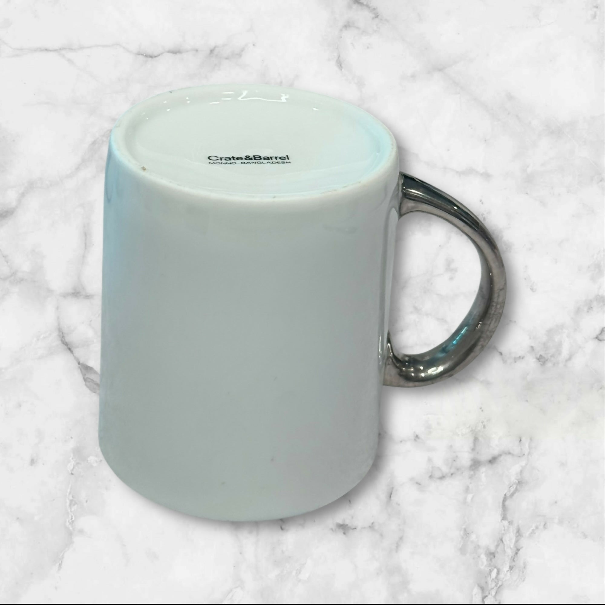 Crate & Barrel Silver Handle Coffee Mugs | Set of 2 | Excellent