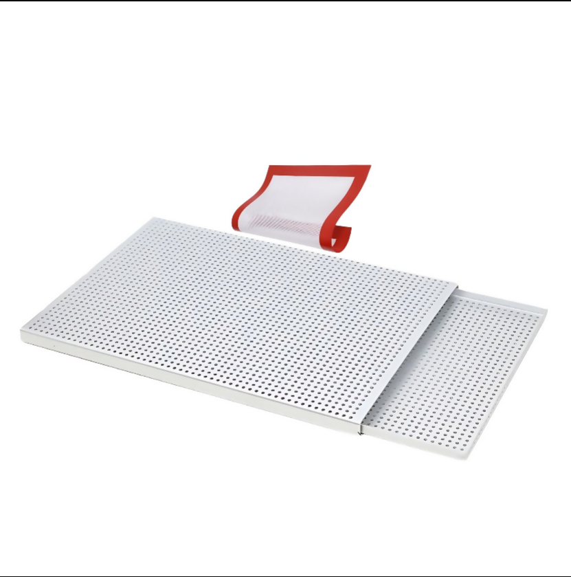 ANYGLEAM Baking Tray With 1Pc Silicone Mat Silver Rectangular Perforated Pastry Sheet Pan With Hole