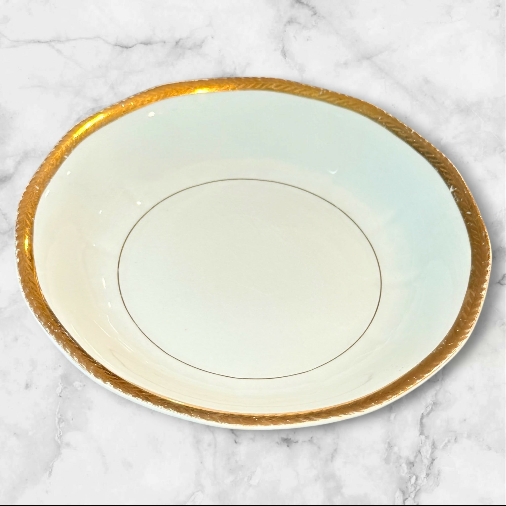 La Roi 18K Gold Rim Soup Bowls | Set of 5 | Vintage | Good Condition