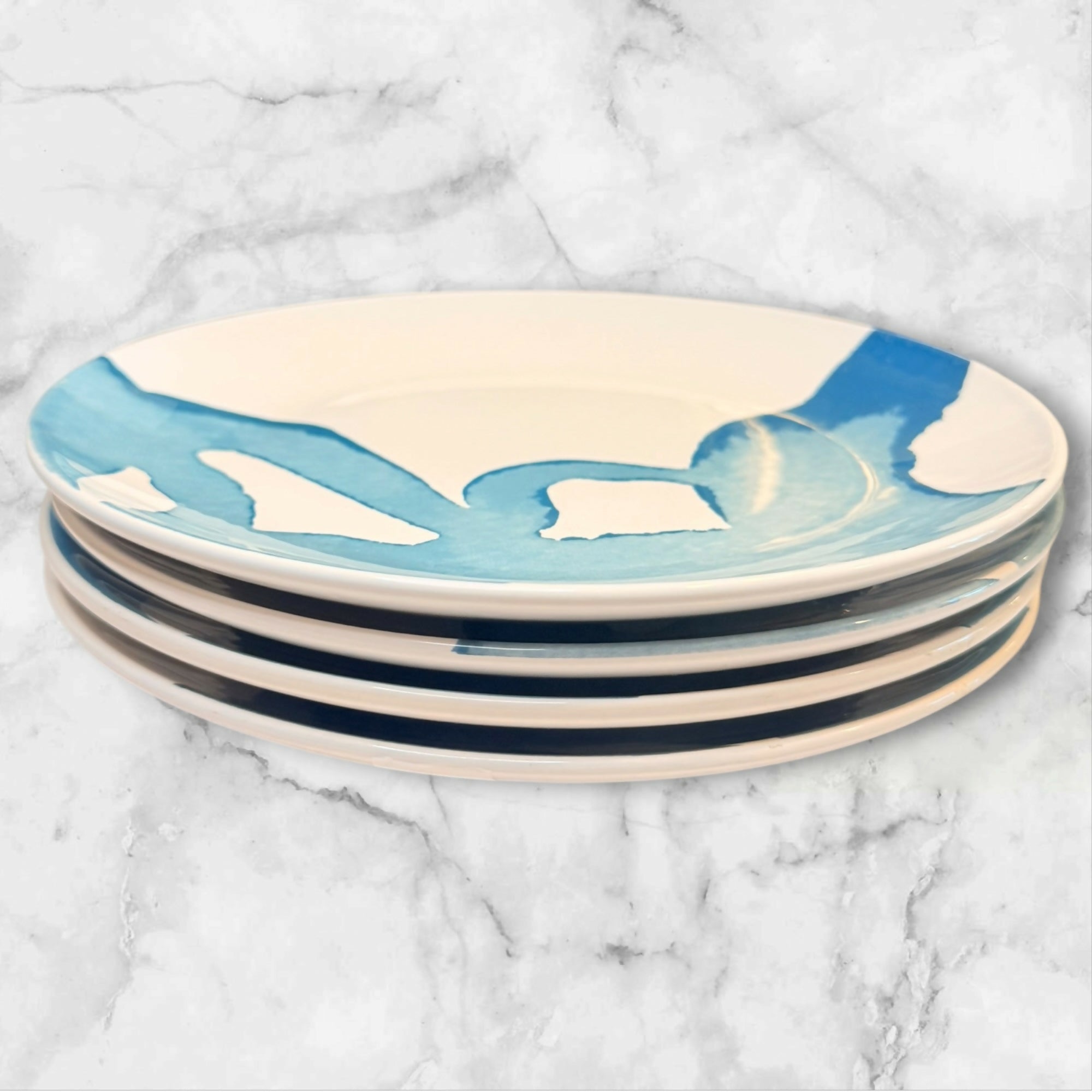 IKEA Behaga Turquoise Salad Plates Set of 4 Good Condition