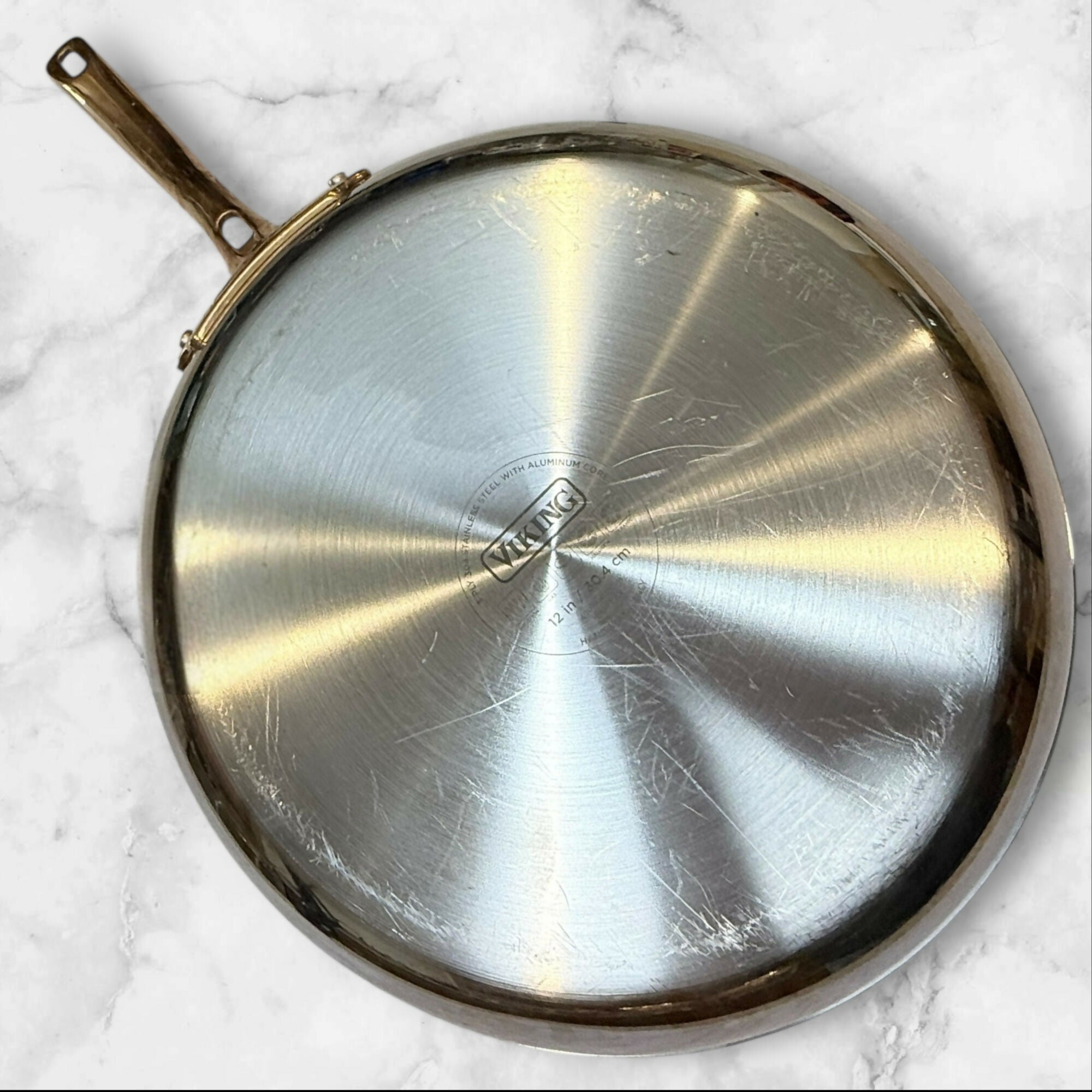 Viking Stainless Steel Fry Pan with Copper Handle | Excellent Condition